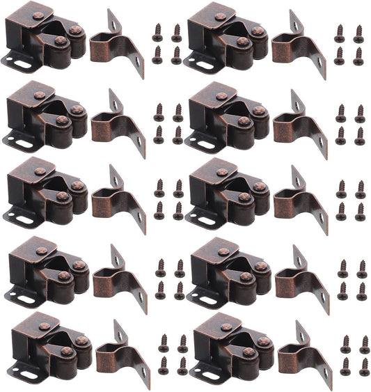  Gatuida Lot De 12 Loquets De Porte D'armoire à Ressort Avec Double Loquet à Galet - Quincaillerie Pour Coffre, Camping-car, Bureau, Armoire, Boîte Aux Lettres