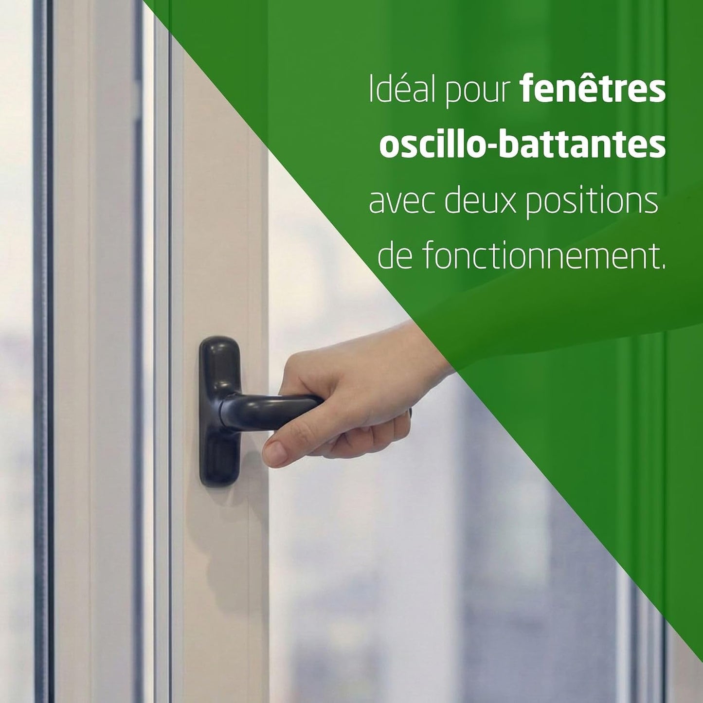  Amig - Poignée Pour Fenêtres Oscillo-battantes Avec Base En Aluminium Et Revêtement En PVC Noir Avec Vis Invisibles - 180 X 35 Mm - Hauteur 64 Mm - Sans Carré