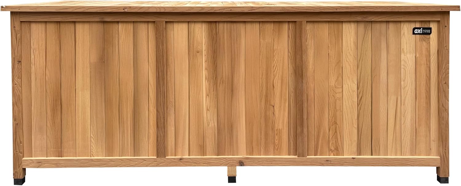  AXI Milo Coffre De Jardin En Bois Brun - 160 X 70 X 120 Cm | Coffre De Rangement Sous Un Abri Ou à L’intérieur Avec Fond Et Serrure | Meuble Exterieur Rangement Outils De Jardinage/Coussins