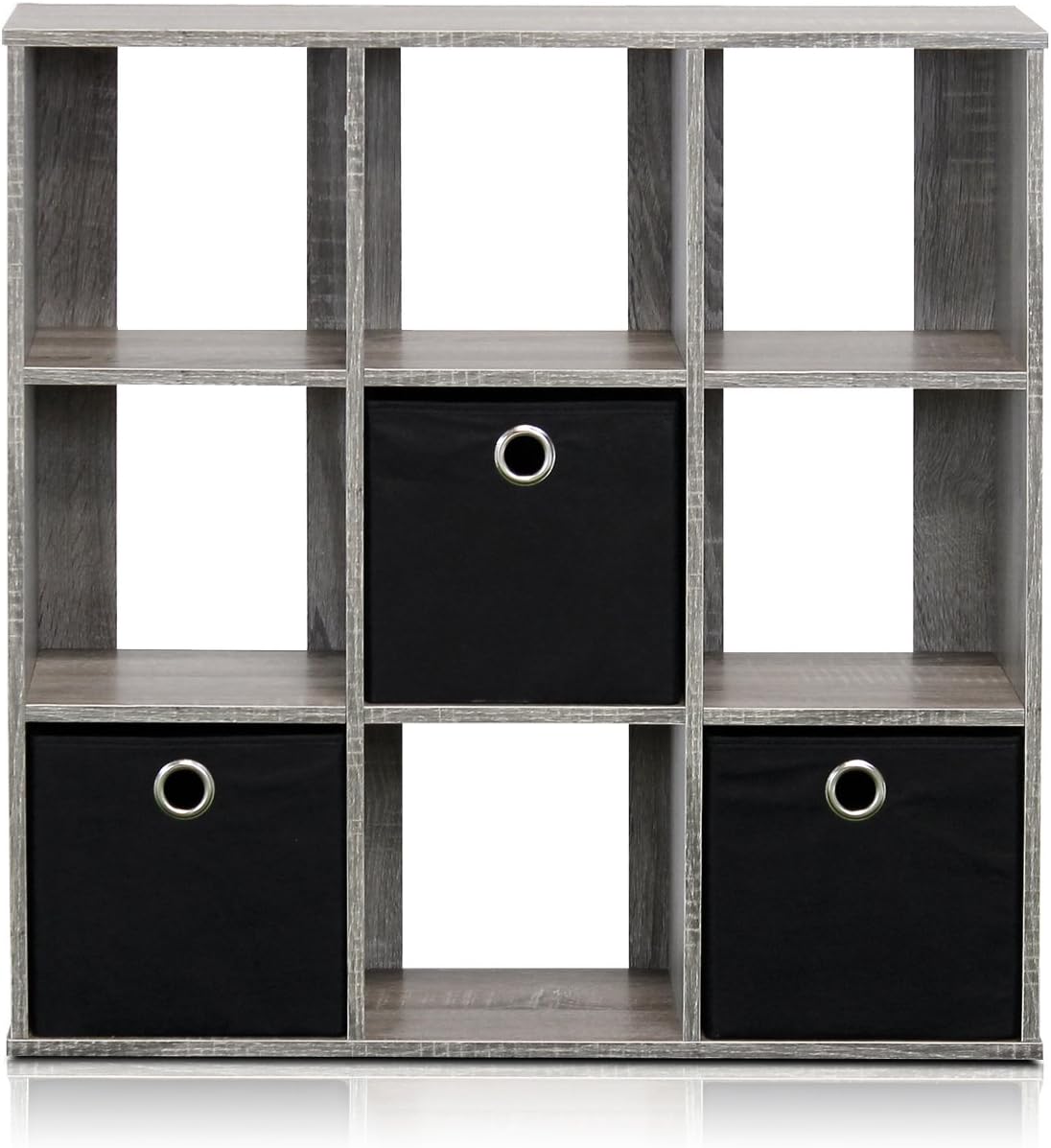  Furinno 13207EX/BK Simplistic Organisateur à 9 Cubes Avec Bacs, Expresso / Noir