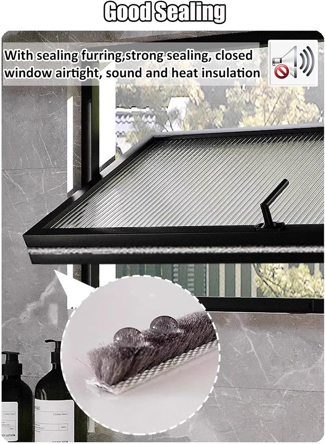  Rectangular Home Window, Ventilated Metal Frame Sliding Window Replacement, 360° Rotatable Tempered Glass Window For Basement, Garage, Bathroom (White, 50 X 30 Cm/19 Inches)