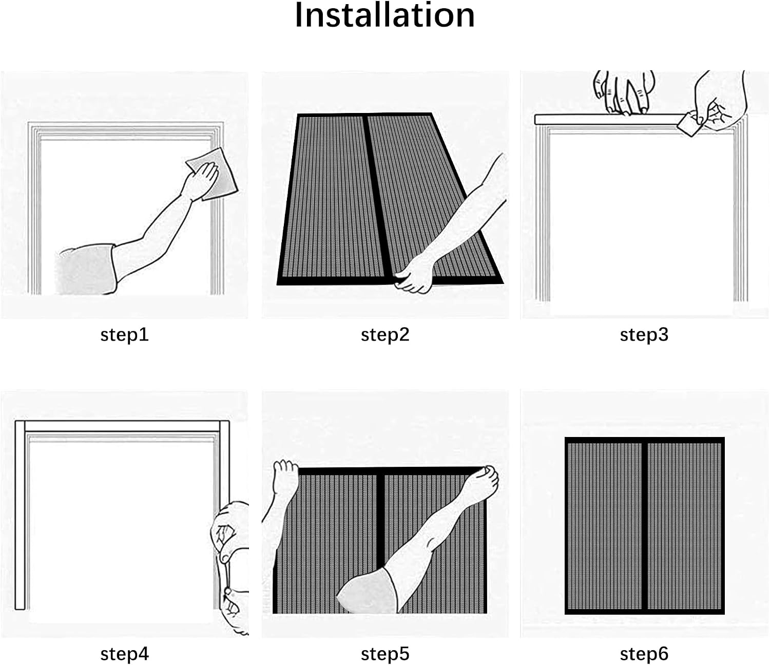  Mosquito Net Window 119 X 100 Cm Roll-Up Magnetic Automatic Stop For Types Of Windows, Black