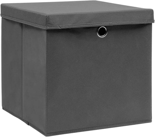  Coffre De Rangement, Coffre De Rangement Pour Coussins D'extérieur, Coffres De Rangement D'extérieur étanches Avec Housses, 4 Pièces, 28 X 28 X 28 Cm, Gris