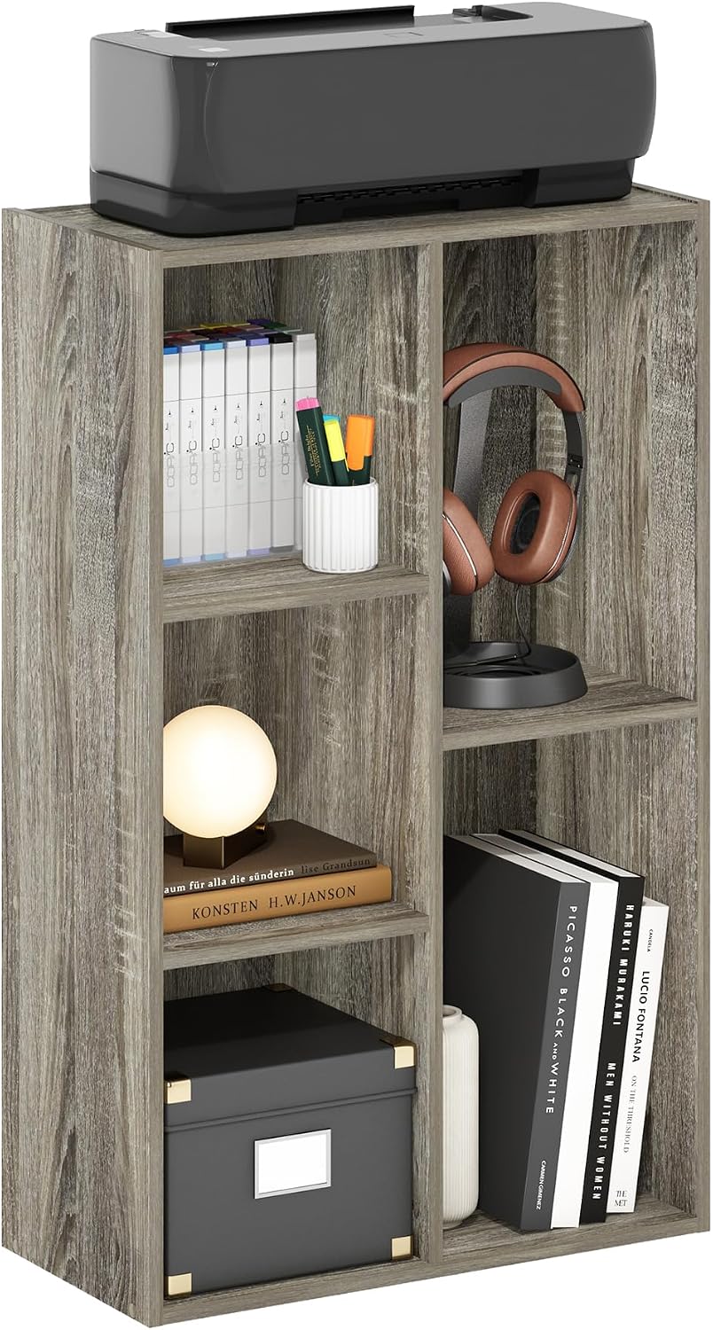  Furinno Luder Bibliothèque Etagère De Rangement Ouverte à 5 Cubes, Blanc/Vert