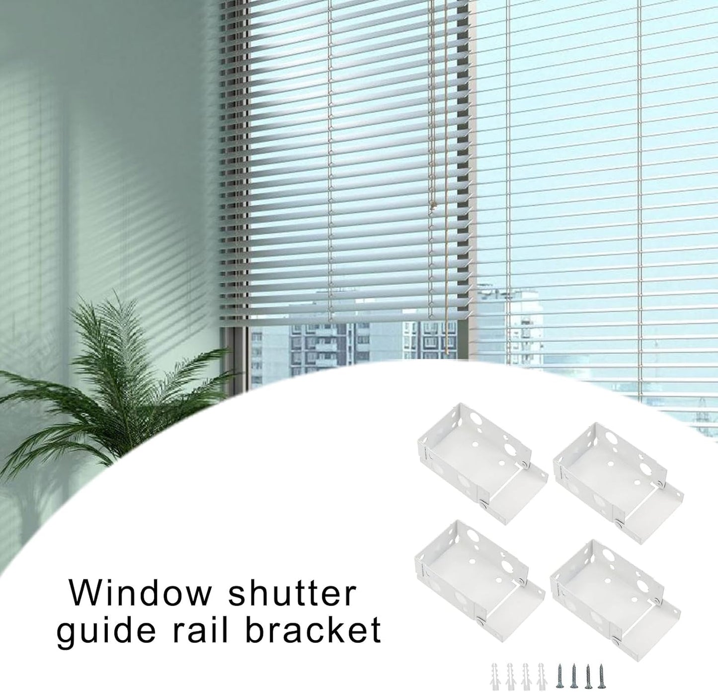  Supports De Traitements De Fenêtre Blancs 4 Pièces, Matériel De Rideau De Fenêtre Pour Une Installation Facile Et Une Durabilité Stable, Supports De De Stores Enrouleurs