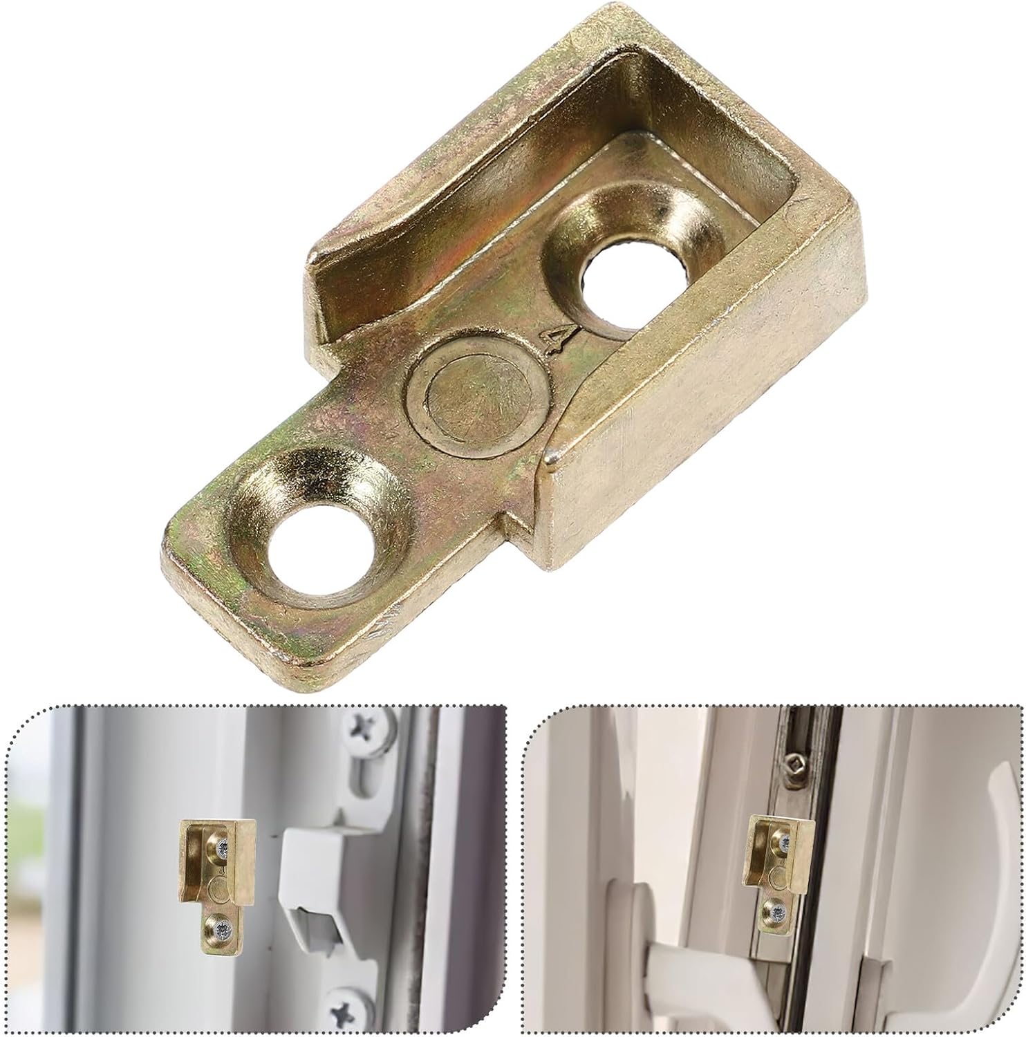  Housoutil 4 Pièces De Plaque De Gâche En Alliage De Zinc Jaune Pour Fenêtres à Battants Pièces De Serrure à Battant Robustes Accessoires De Quincaillerie De Verrouillage Pour Installation