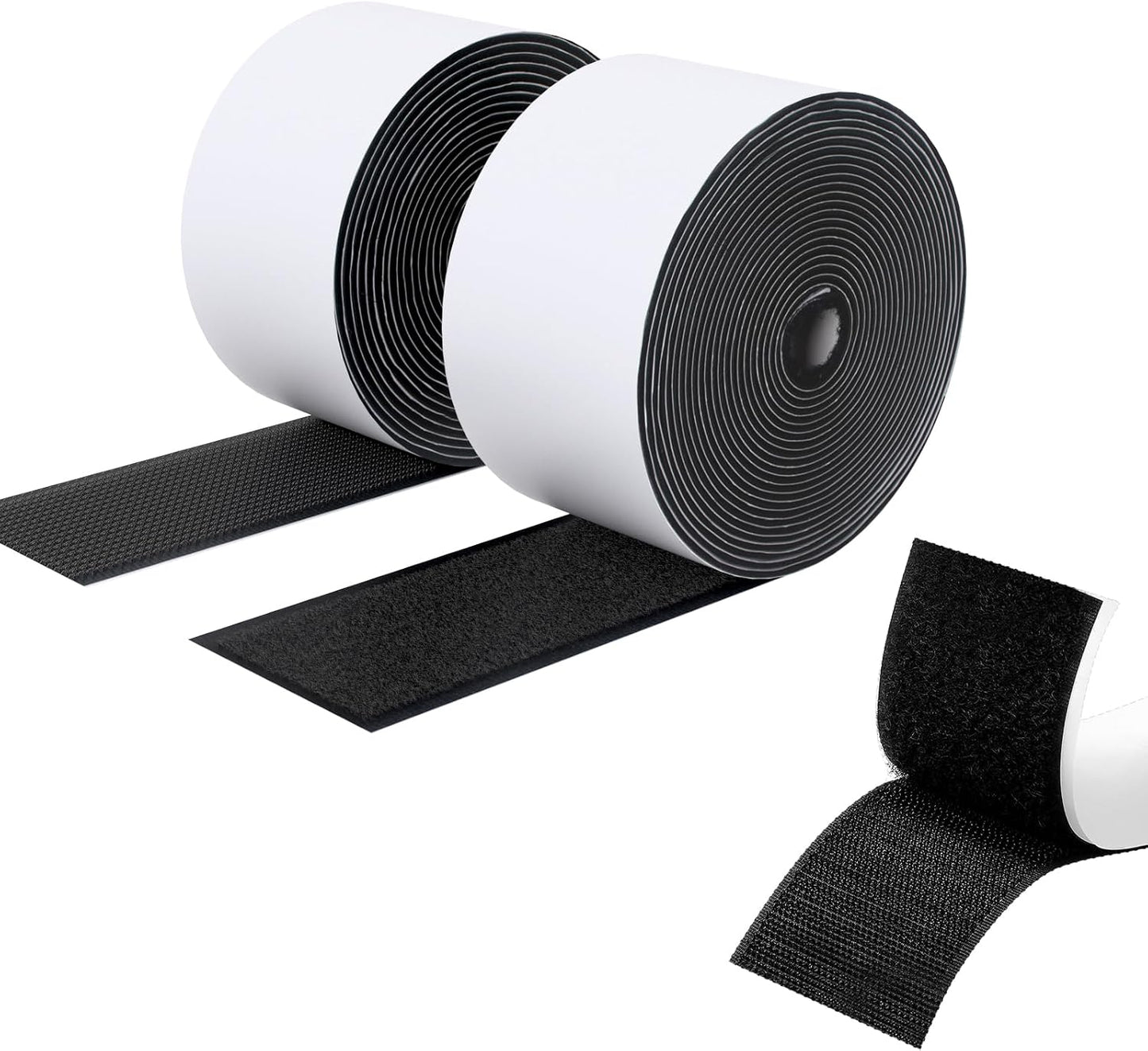 Ruban Adhésif Double Face à Crochets Et à Boucles, 16MM X 3M Ruban Adhésif Autocollant, Bandes Robustes, Ruban à Emboîtement Pour Cadres De Photos, Moustiquaires, Tapis, Bricolage - Blanc