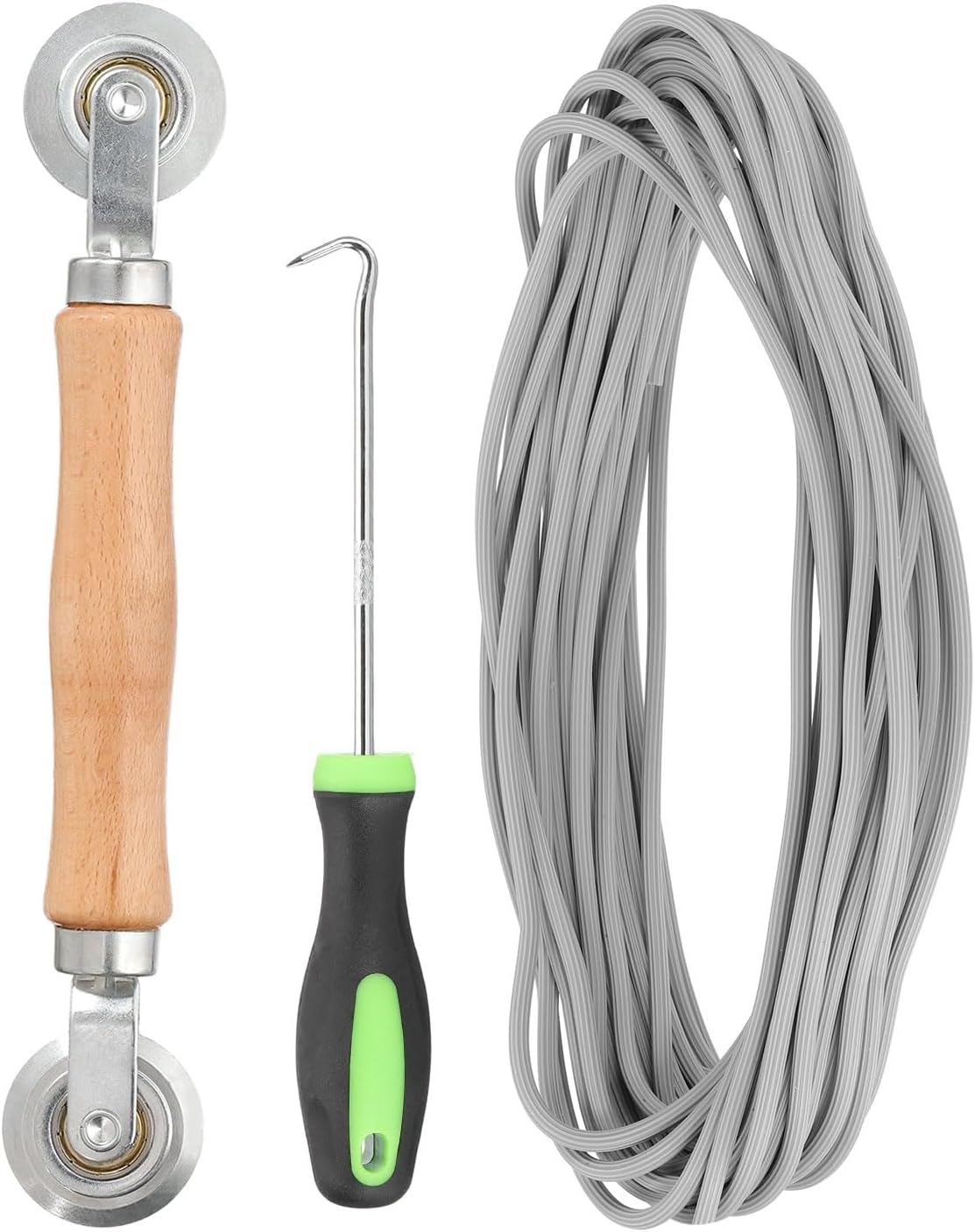  Sourcing Map Kit De Réparation D'écran, 0,5 Cm X 10 M, Cannelure De Moustiquaire Avec Outil à Rouleau Et Crochet De Retrait De Cannelure Pour Porte De Patio Et Fenêtre, Installation Et Remplacement