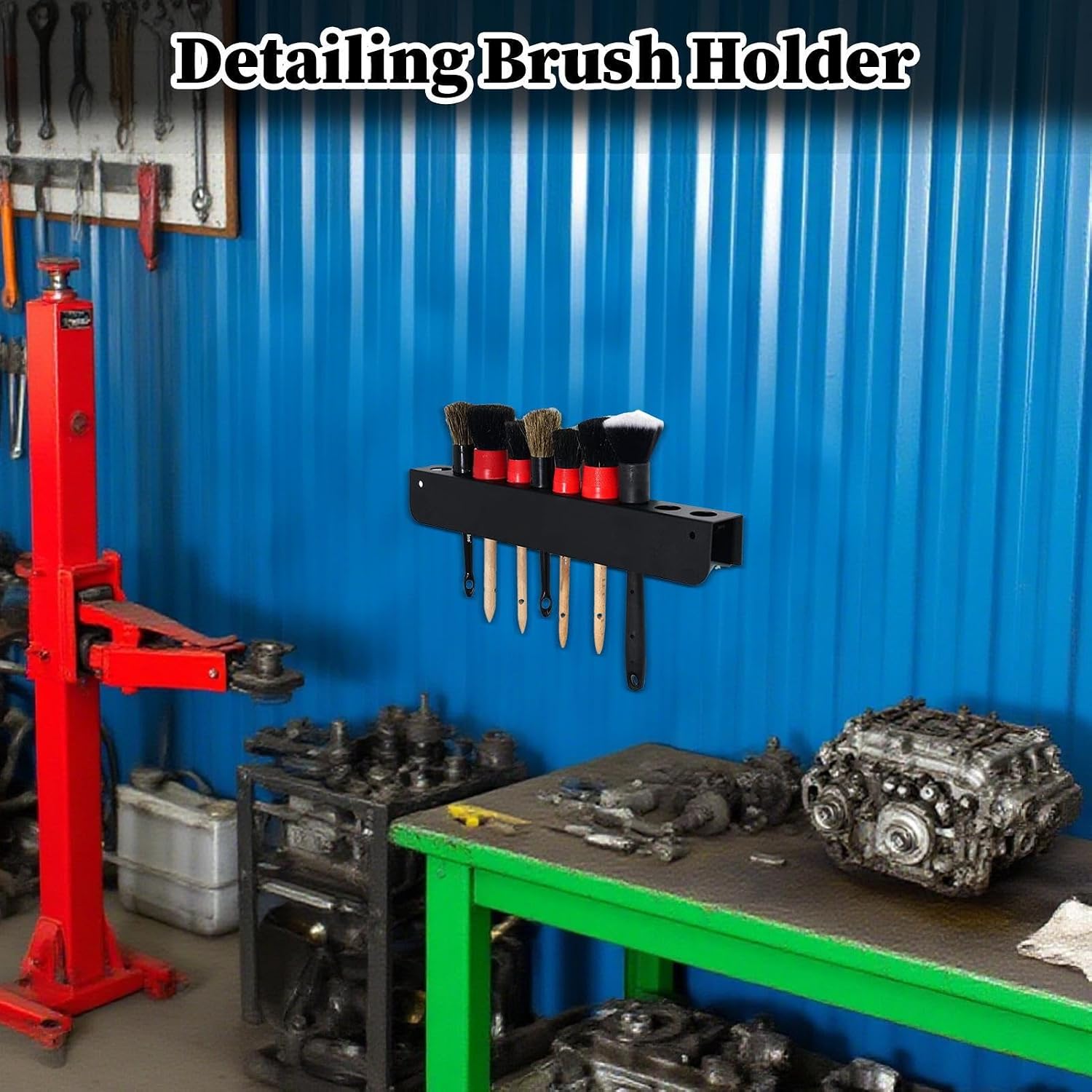 Organisateur De Brosses De Détail De Voitures - Rack à Outils Muraux De 1,97 Pouce Pour Les Fournitures D'entretien Automobile, Espaces De Travail Extérieurs Intérieurs, Camion De Camion De Jardin De