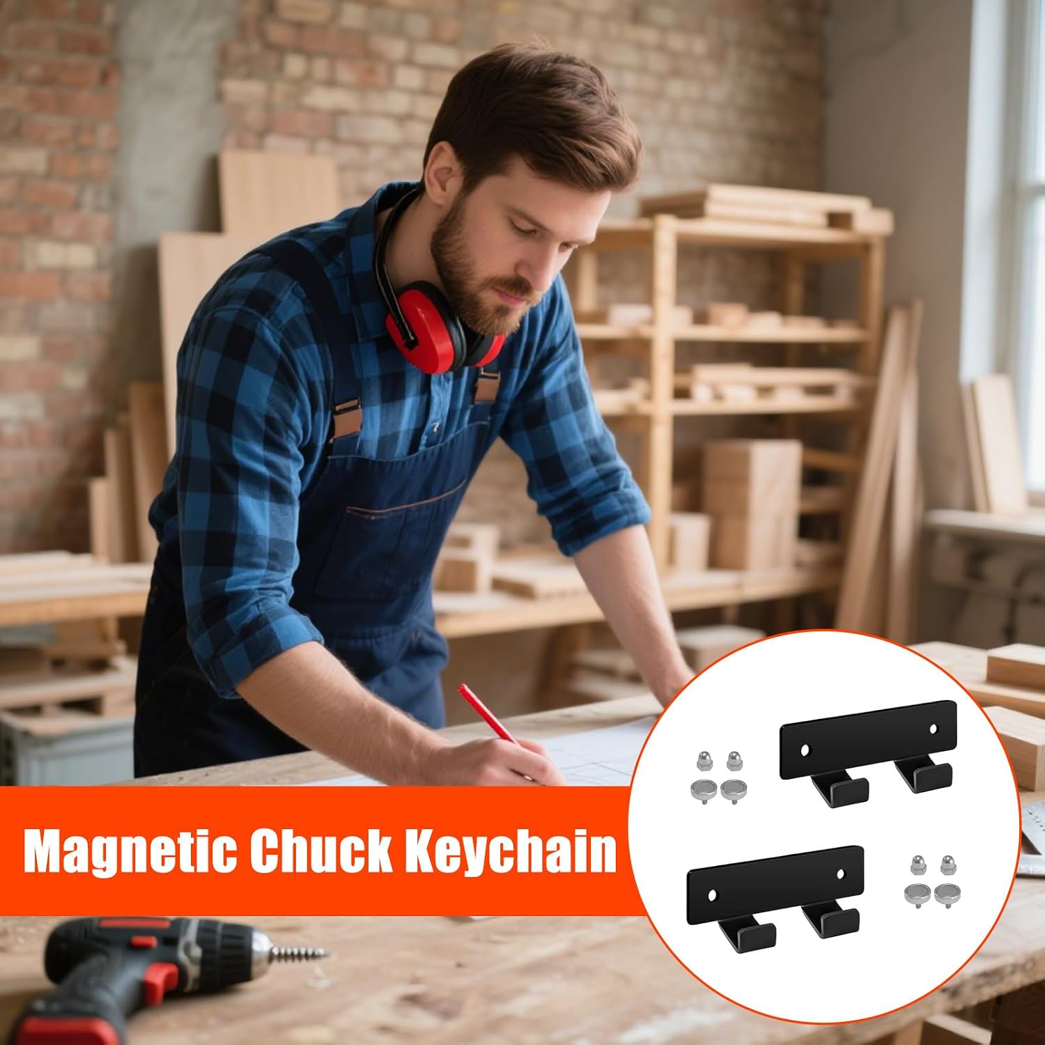  Générique Porte-Clé De Perceuse à Colonne, 2 Supports Métalliques Magnétiques Murale, Organisateur Magnétique D'Outils Pour Tour Perceuse Atelier Garage Maison