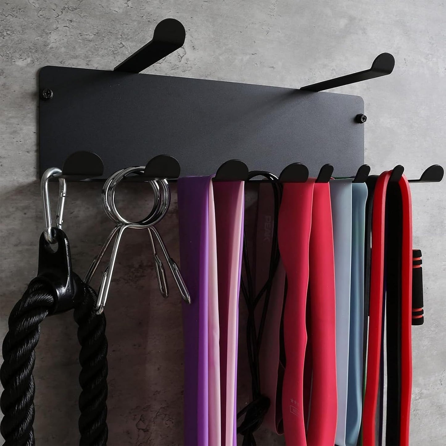  Rangement Mural De Salle De Sport, Organiseur D'équipement, étagère Montée Robuste De 11,4 Cm, Design Peu Encombrant, Système De Suspension Polyvalent Pour Entraînement à La Maison, Yoga, Entraînement