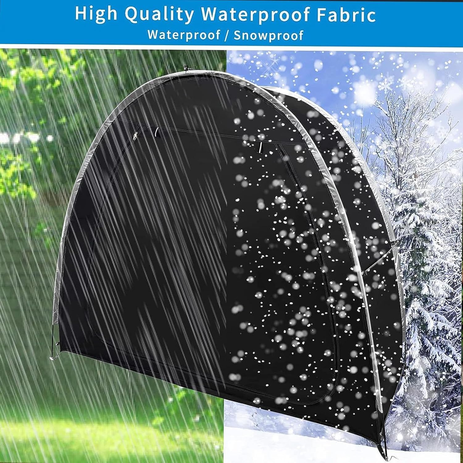 GENERIC Abri à Vélos, Tente De Rangement Extérieur Pour 2 à 5 Vélos Et Motos - Rangement Emboîtable - Protection Imperméable Et Durable - Abri à Vélos Argenté Pour Toutes Conditions Météorologiques