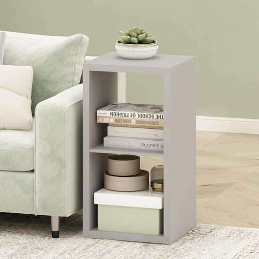  Furinno Cabine De Rangement Décorative à Dos Ouvert à 2 Cubes, Gris Clair