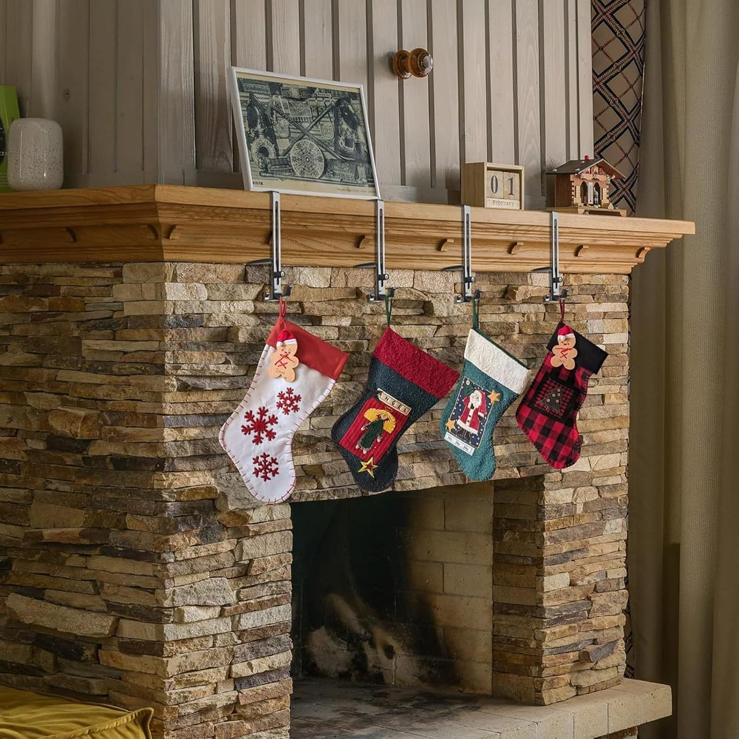 GENERIC Cintre Réglable Pour Guirlande, Guirlande Et Chaussette – Crochet De Décoration Réglable Pour Arbre Fenêtre Clôture, Balcon, Terrasse, Appartement, Cheminée De Noël
