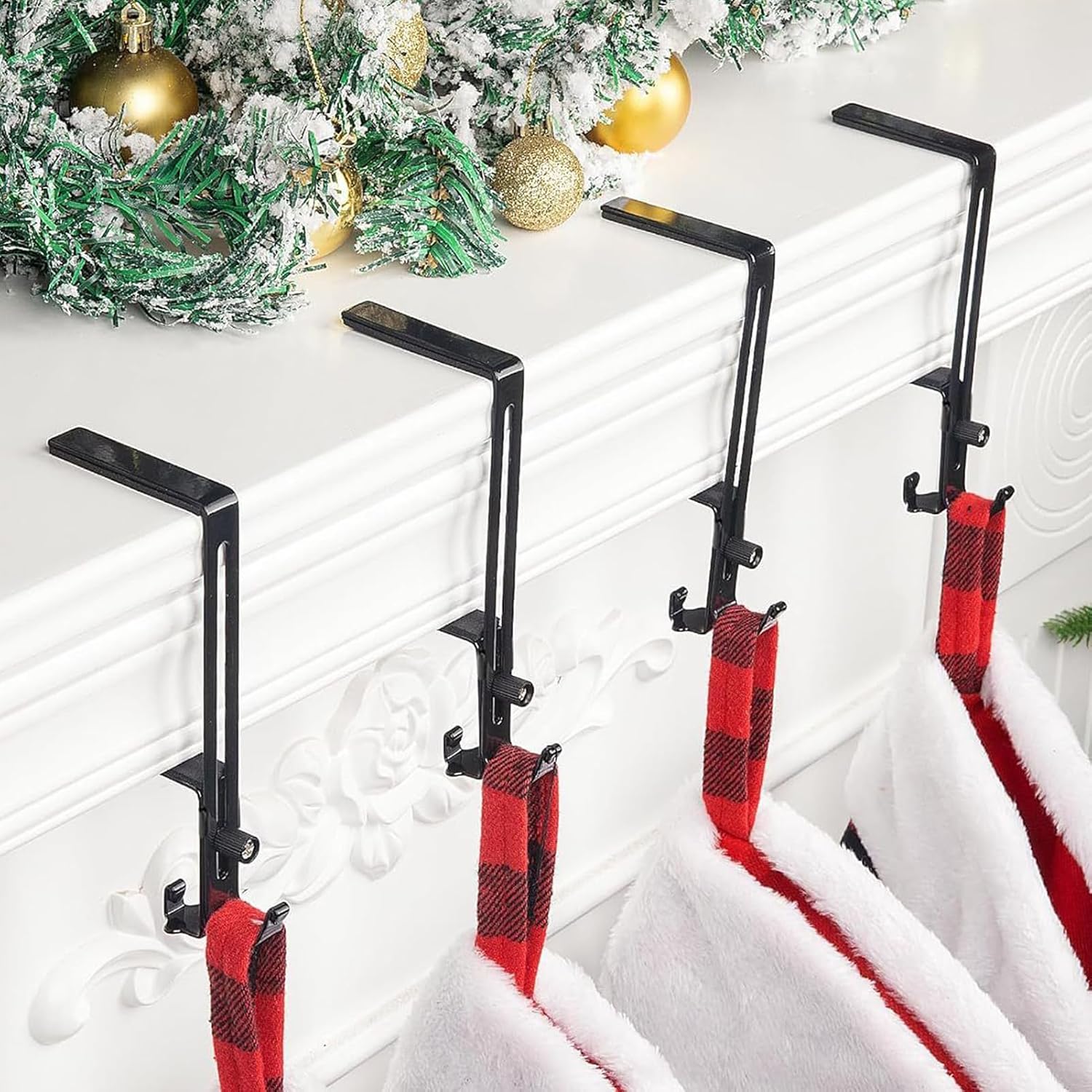 GENERIC Cintre Réglable Pour Guirlande, Guirlande Et Chaussette – Crochet De Décoration Réglable Pour Arbre Fenêtre Clôture, Balcon, Terrasse, Appartement, Cheminée De Noël