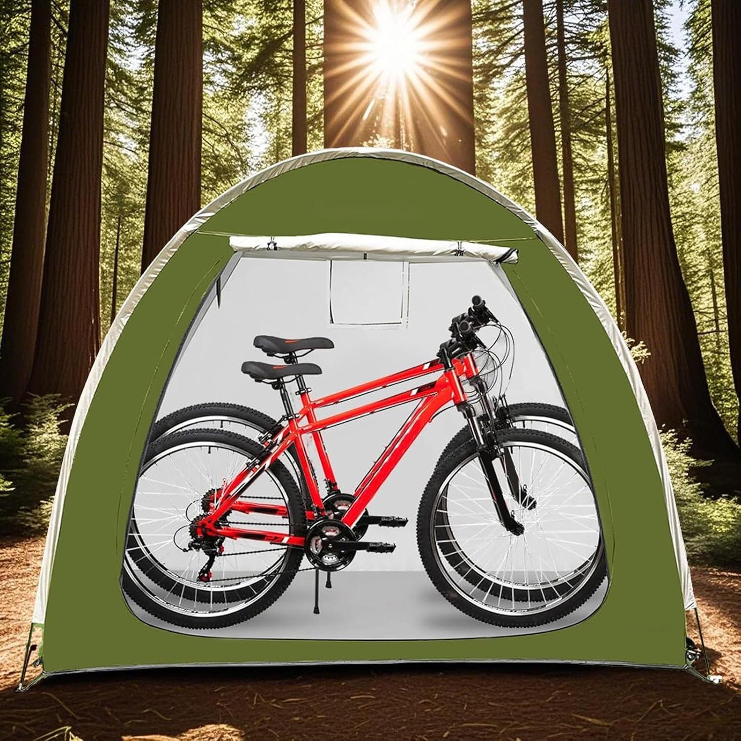 GENERIC Tente De Rangement Pour Vélo, Housse De Moto Portable – Tente De Rangement D'extérieur Résistante Aux Intempéries Avec Double Entrée Pour Jardin, Pelouse, Camping, Arrière-cour