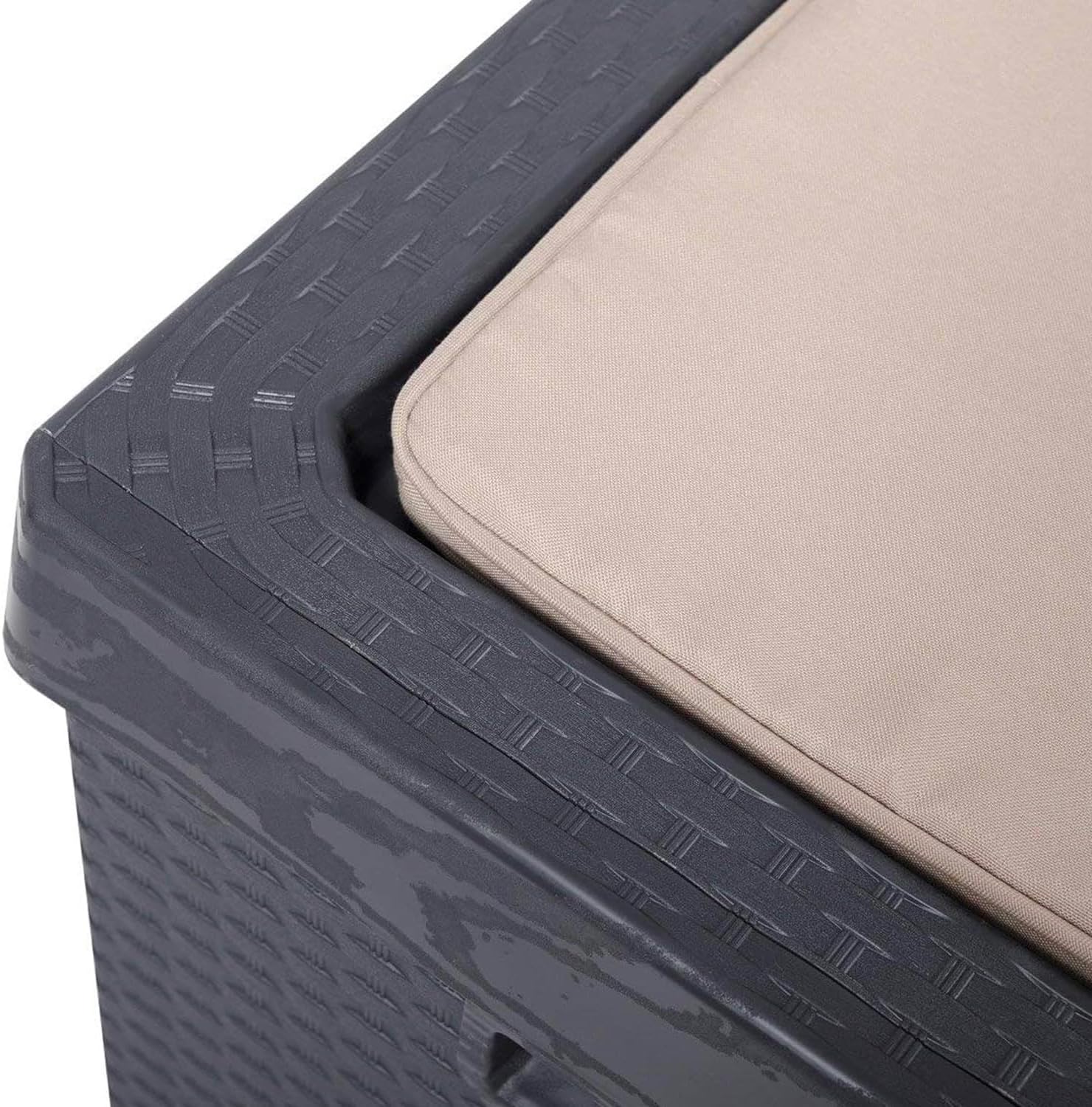  Avilia Coffre De Rangement Avec Assise Et Coussin D'extérieur 340L - Anthracite