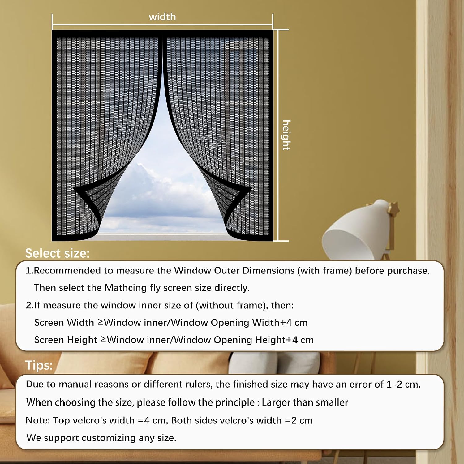  Diy Adjustable Magnetic Mosquito Net 93 X 73 Cm Adjustable Automatic Closing No Drilling For Windows Doors, White