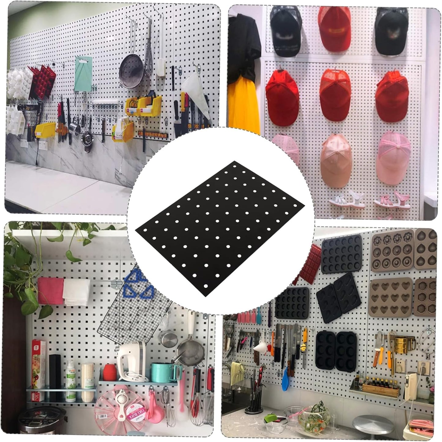  Ciieeo Metal Pegboard Pegboard Wall Pegboard Garage Hooks Small Pegboard Wall Mounted Tool Organizer Black