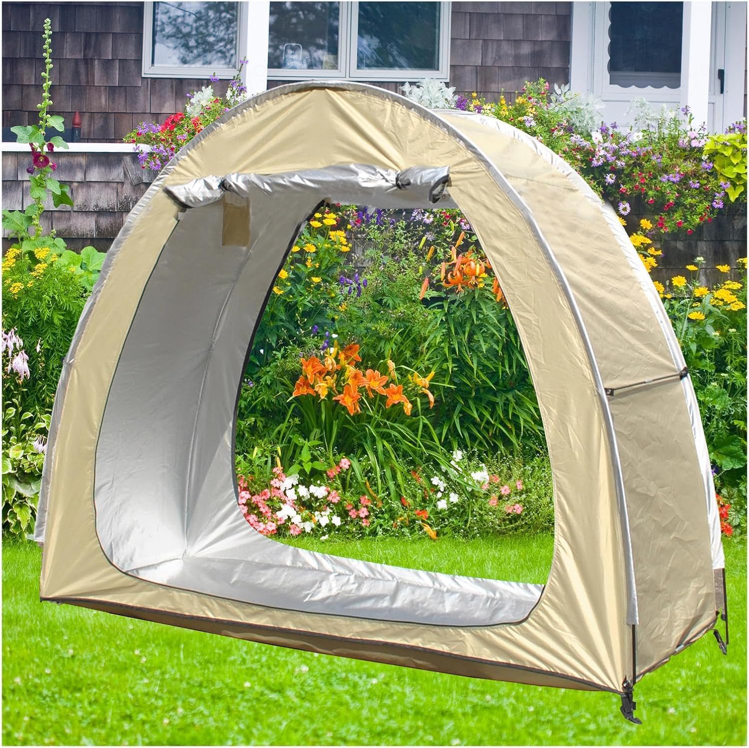 GENERIC Tente De Rangement Pour Vélo, Housse De Vélo Durable En Oxford 210D - Lot De 2 Tentes Pour Vélo, Idéales Pour Le Rangement Extérieur, Imperméables Et Résistantes Aux UV, Conception Modulable