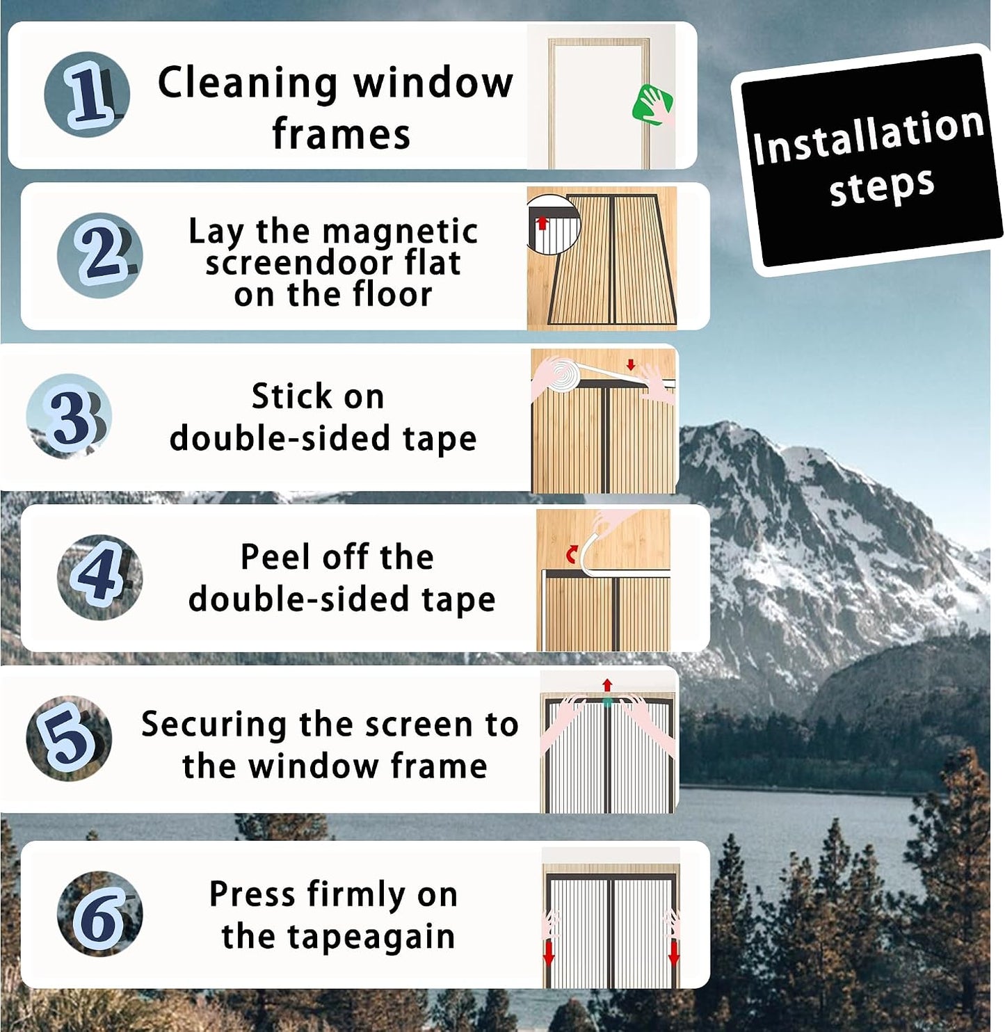  Window Mosquito Net 115 X 95 Cm With Magnets, Anti-Mosquito Magic Tape For Most Types Of Windows, White