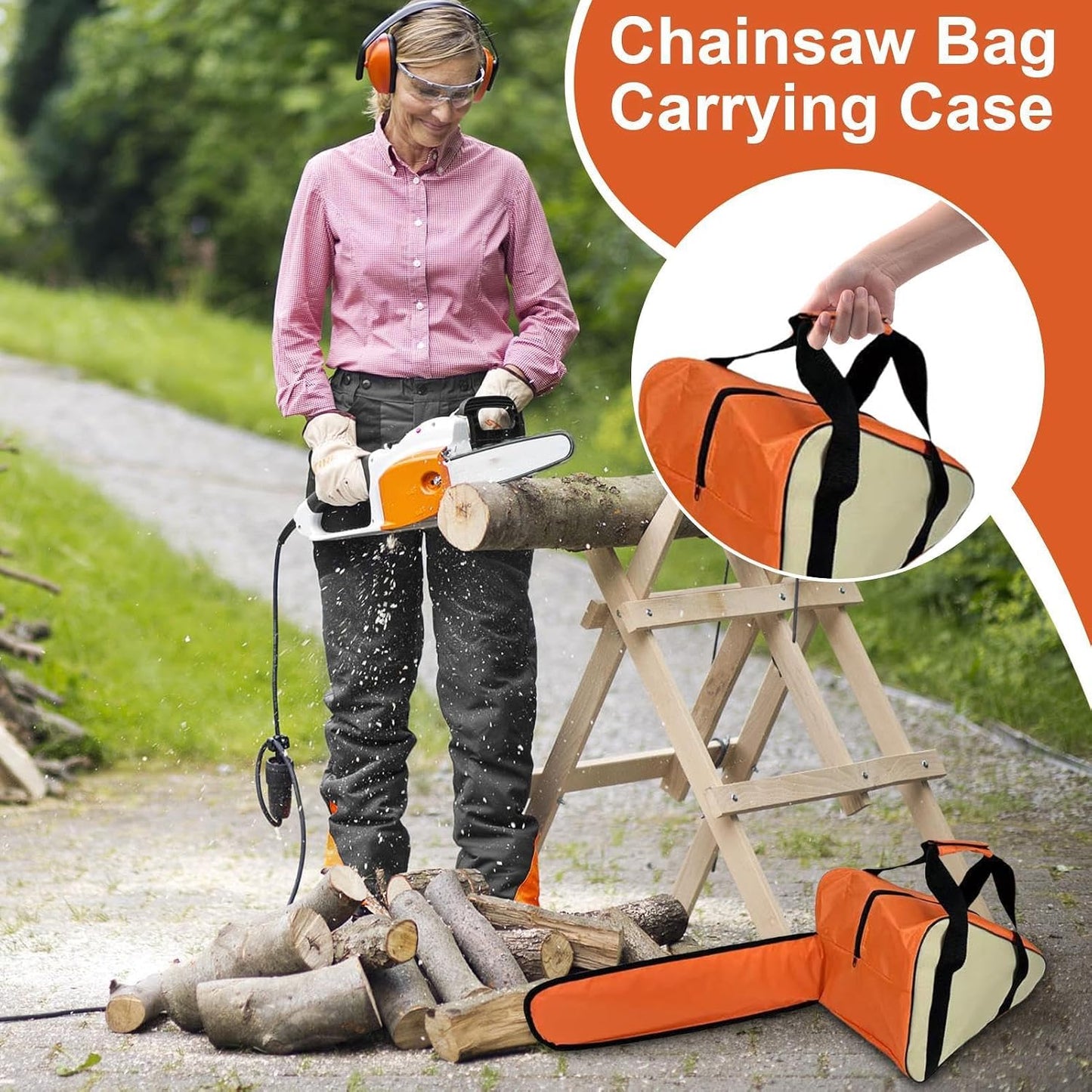 GENERIC Sac De Tronçonneuse, étui De Transport Portable, Porte-outils Multifonctionnel, Protection Forte, Tronçonneuse électrique, Rangement Pratique, Compact Idéal Pour Le Jardinage, L'élagage Et Les