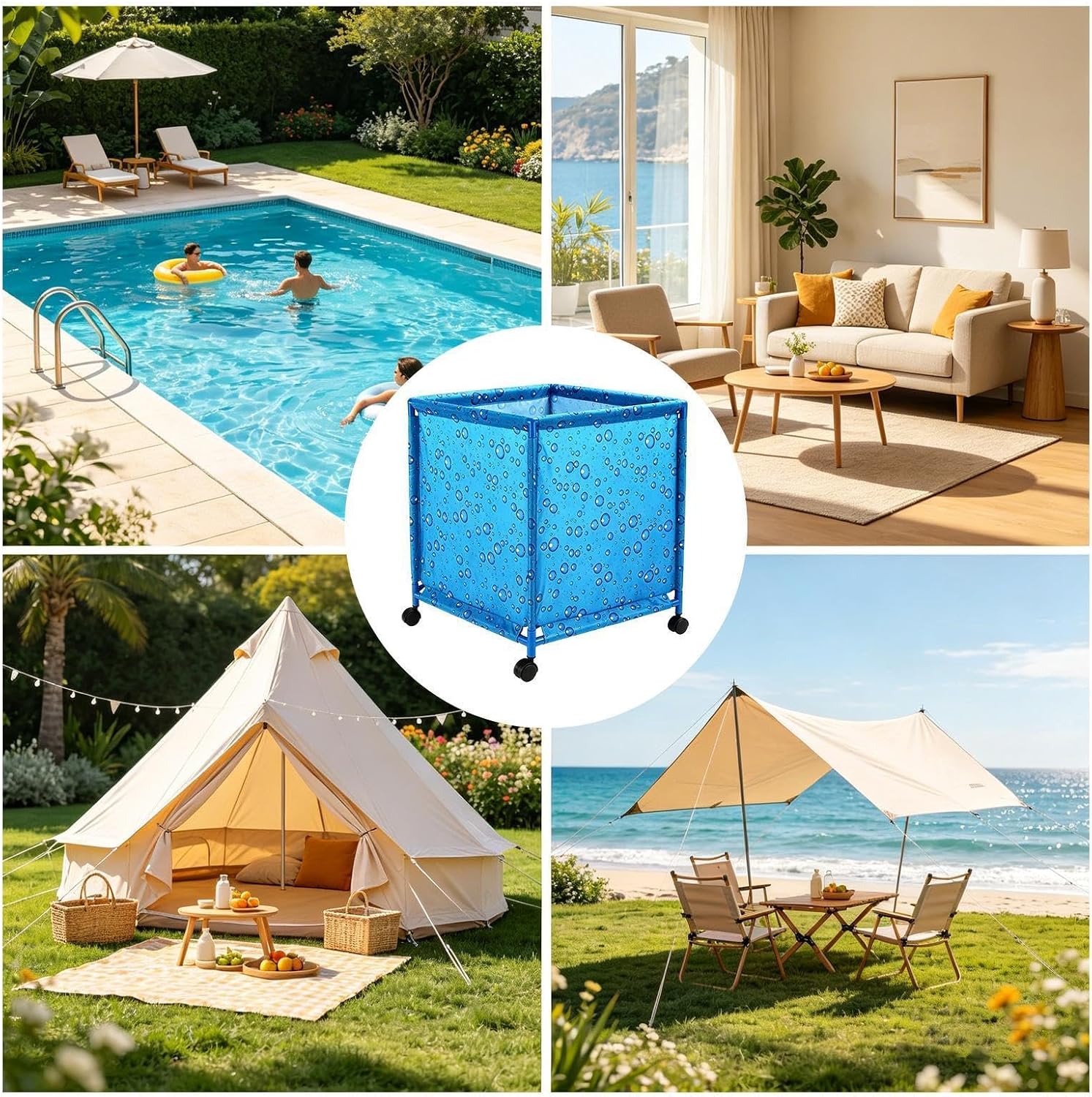 GENERIC Rangement De Piscine | Bac De Rangement Extérieur Roulant | Support De Nouilles De Piscine – Pour Propriétaires, Jardiniers, Locataires, Patio, Terrasse, Jardin, Maison, Hôtel, Garage, Abri De Jardin