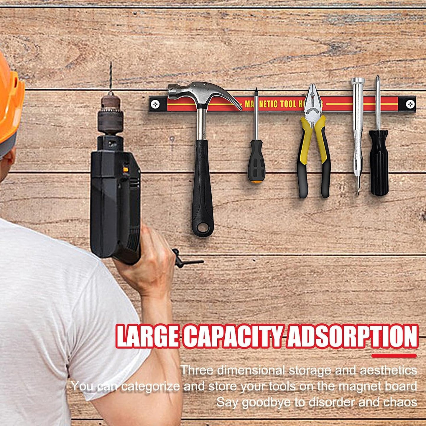  Barre Porte-outils Magnétique, Barre Magnétique Pour Outils, Porte-outils Mural, Grande Capacité, Organisateur D'outils Peu Encombrant Pour Atelier, Maison, Barre D'outils En Métal Pour Garage Ou
