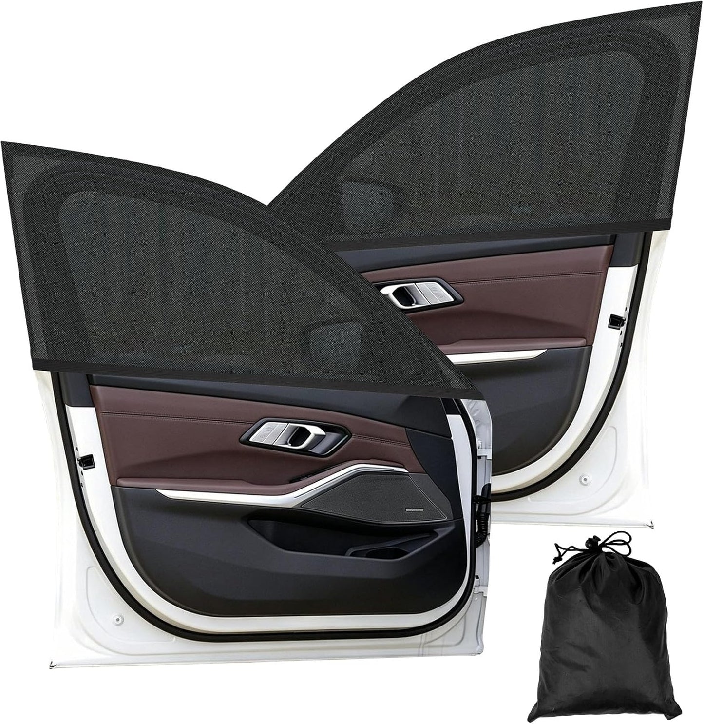  Moustiquaire De Voiture Pour VW Caravelle 2015-2019 (T6), Pare-Soleil Fenêtre Voiture Chaussette Écran De Fenêtre Latérale Maille Anti Insecte,2 Front Windows