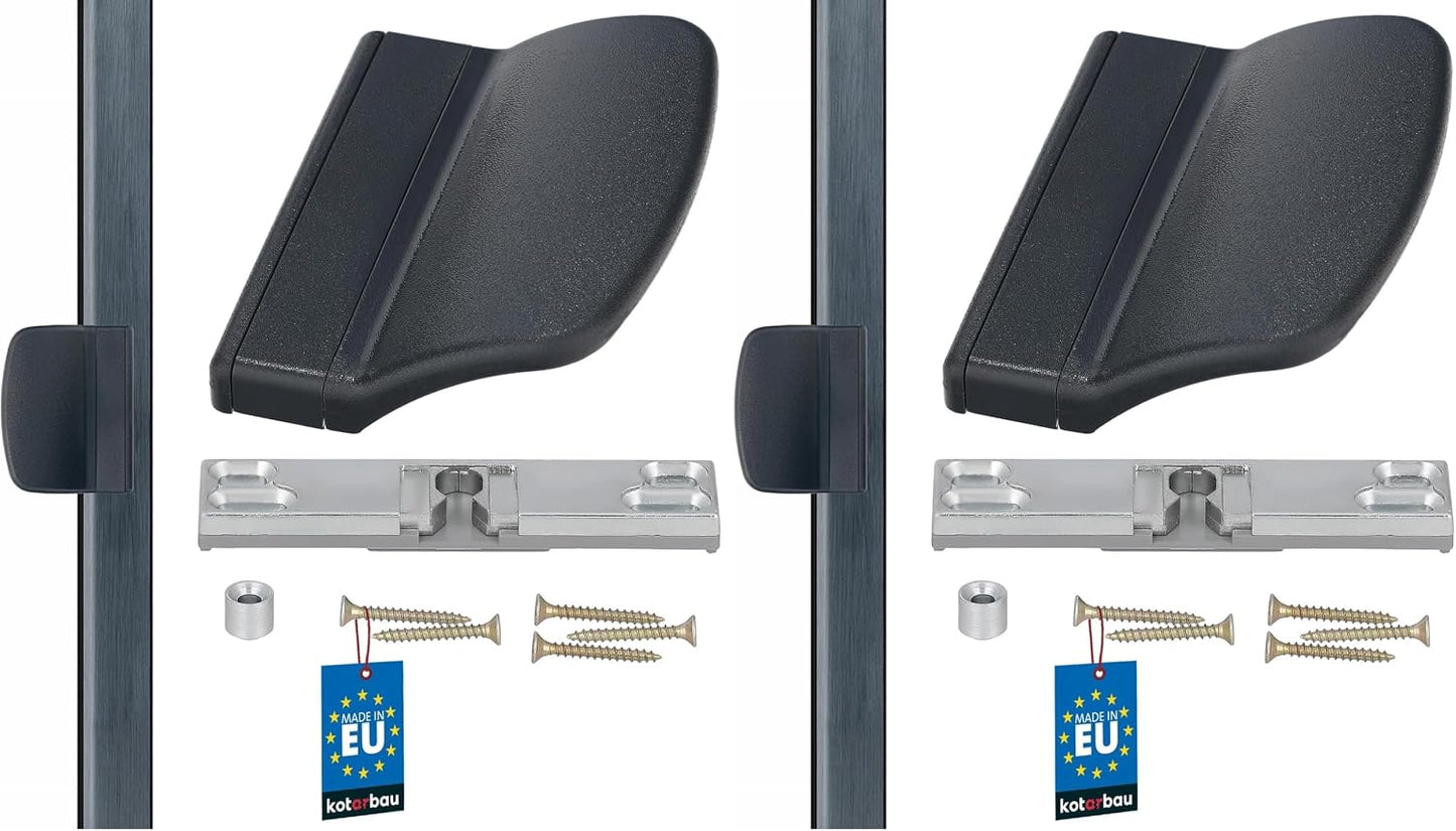  KOTARBAU® Loqueteau De Porte De Balcon Pratique - Anthracite - Sûr Pour Fumeurs - Pour Terrasses - Poignée De Fermeture Universelle