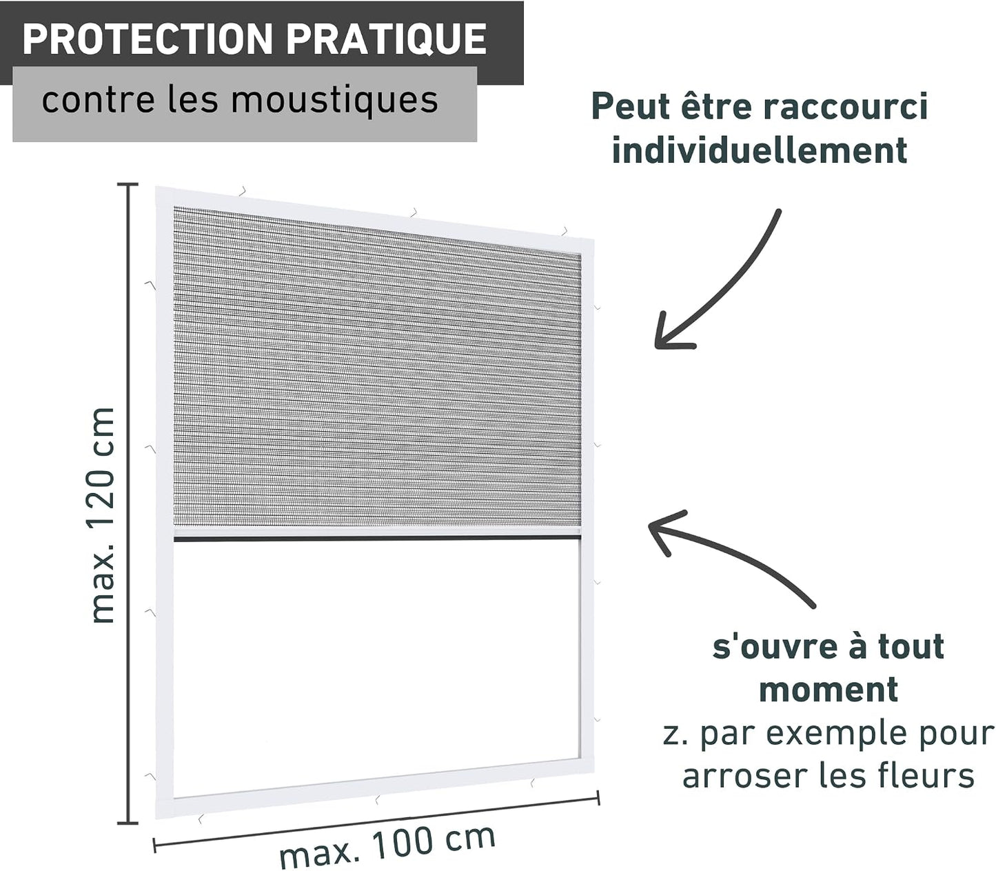  Windhager Expert 03242 Ultra Flat Moustiquaire Pour Fenêtre Moustiquaire Protection Mosquito Kit Auto-Assemblage Blanc 100 X 120 Cm