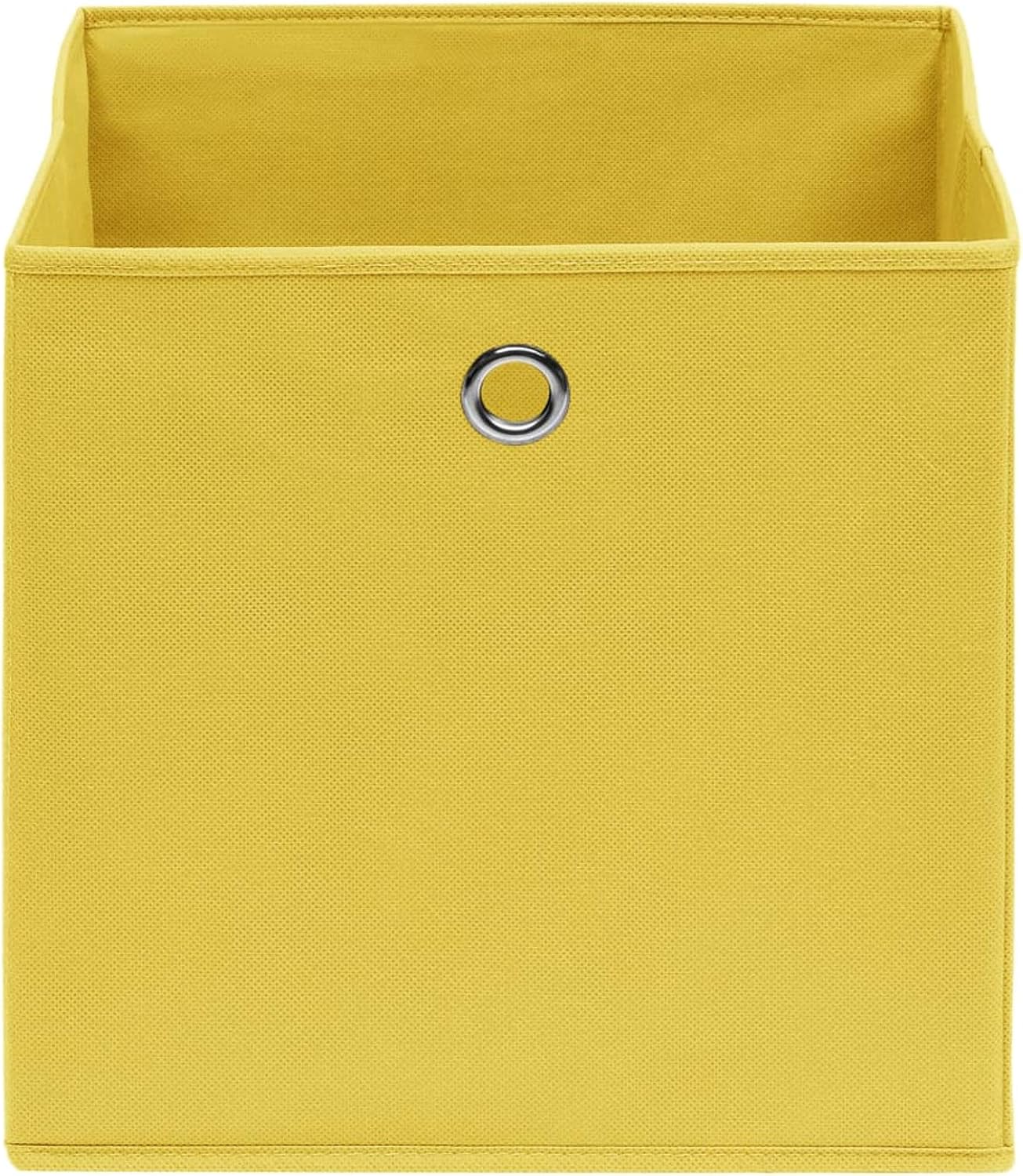 GENERIC Coffre De Rangement, Coffre De Rangement Pour Coussins D'extérieur, Coffres De Rangement D'extérieur étanches, 10 Pièces, Tissu Non Tissé, 28 X 28 X 28 Cm, Jaune