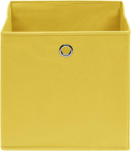 GENERIC Coffre De Rangement, Coffre De Rangement Pour Coussins D'extérieur, Coffres De Rangement D'extérieur étanches, 10 Pièces, Tissu Non Tissé, 28 X 28 X 28 Cm, Jaune