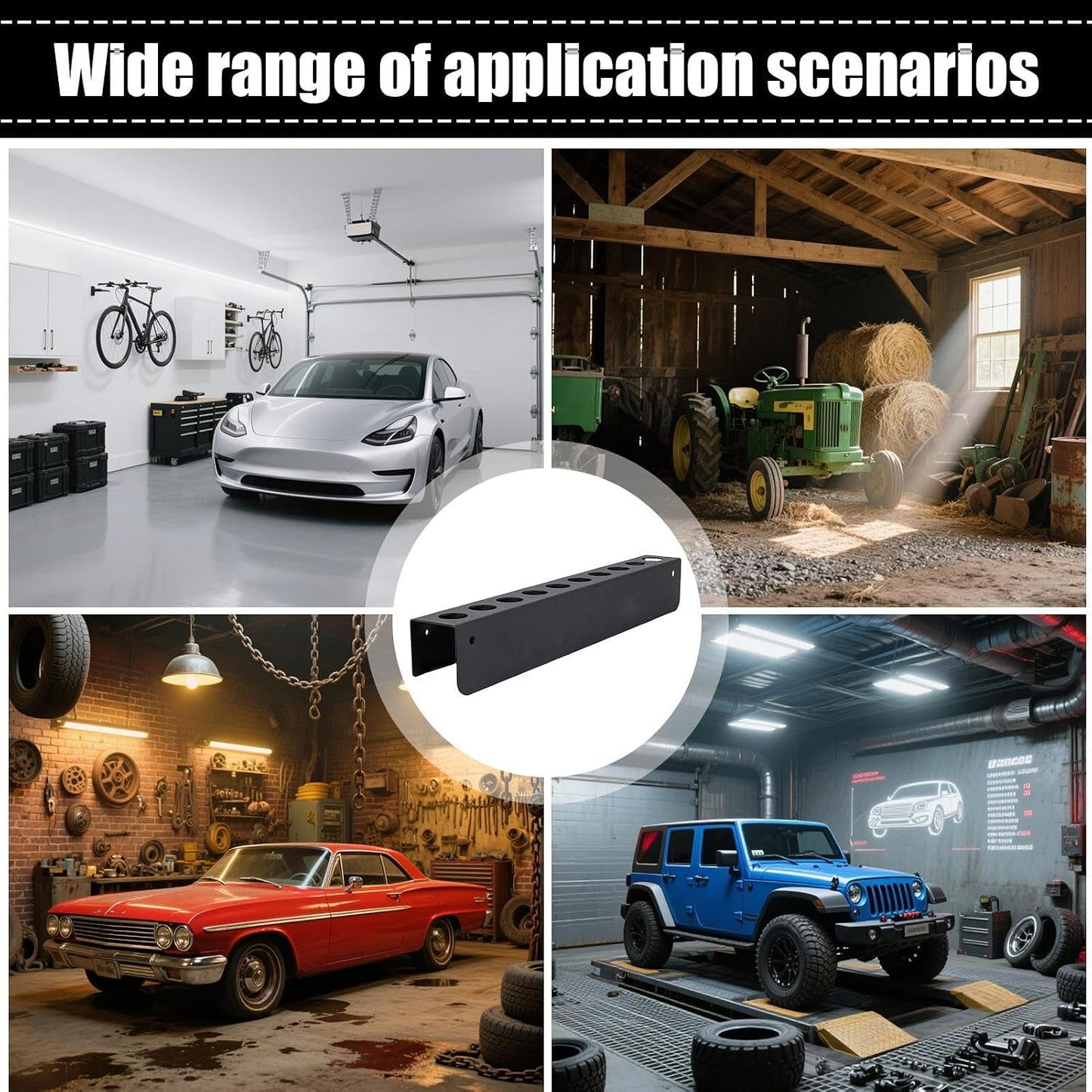  Rack De Rangement Mural - Organisateur De Pinceau Rectangle Pour Les Détails Automobiles | Cadre En Fer Avec Revêtement Anti-érosion, étagère Robuste Pour Garage, Armoire, Fourgonnette, Camion, Intéri