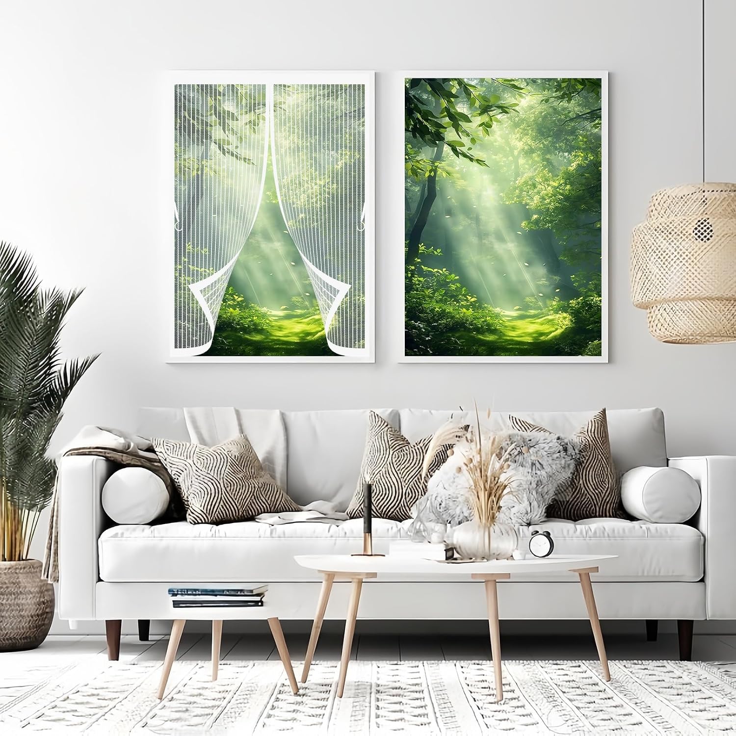  Mosquito Net Window Curtain 73 X 113 Cm (W X H) Anti-Mosquito Automatic Closing No Drilling Fine Mesh Made To Measure For Balcony Doors, Cellar Doors, White