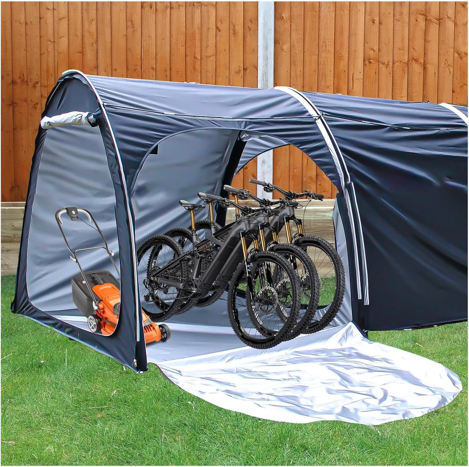 GENERIC Abri à Vélos, Tente De Rangement Extérieur Pour Vélos - Solution De Rangement Emboîtable Pour 2 à 5 Vélos Et Motos - Abri à Vélos Durable Et Imperméable - Tente à Vélos Violette Pour Une UTI
