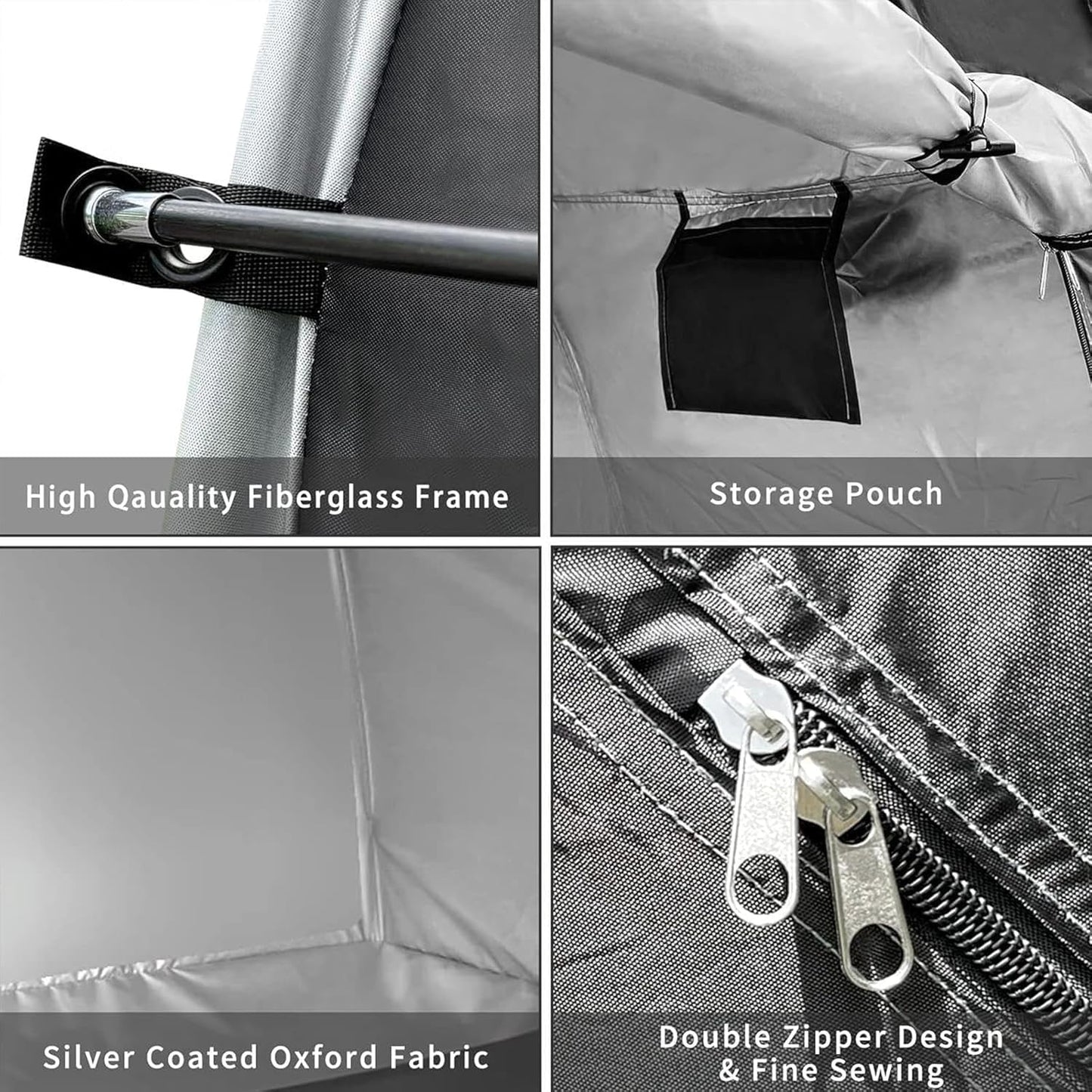 GENERIC Abri à Vélos, Tente De Rangement Extérieur Pour 2 à 5 Vélos Et Motos - Rangement Emboîtable - Protection Imperméable Et Durable - Abri à Vélos Argenté Pour Toutes Conditions Météorologiques