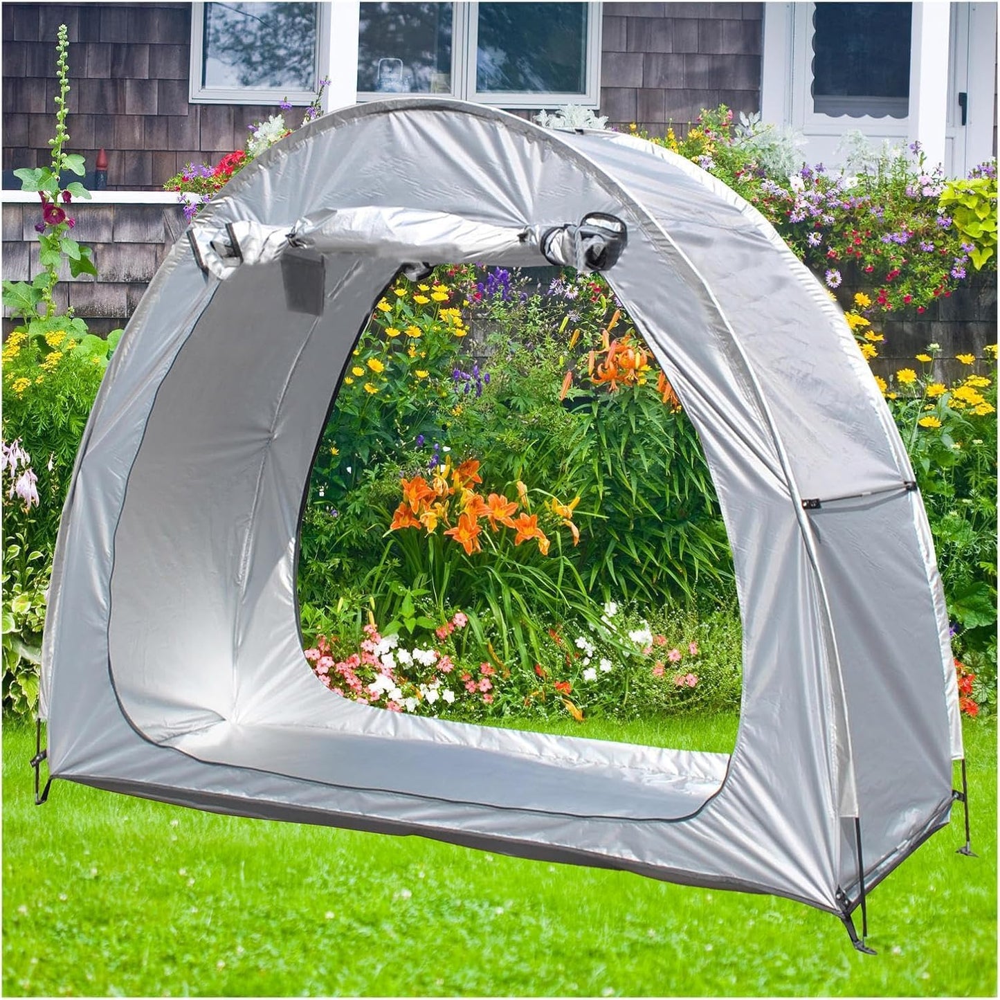 GENERIC Tente De Rangement Pour Vélo, Housse De Vélo Durable En Oxford 210D - Lot De 2 Tentes Pour Vélo, Idéales Pour Le Rangement Extérieur, Imperméables Et Résistantes Aux UV, Conception Modulable