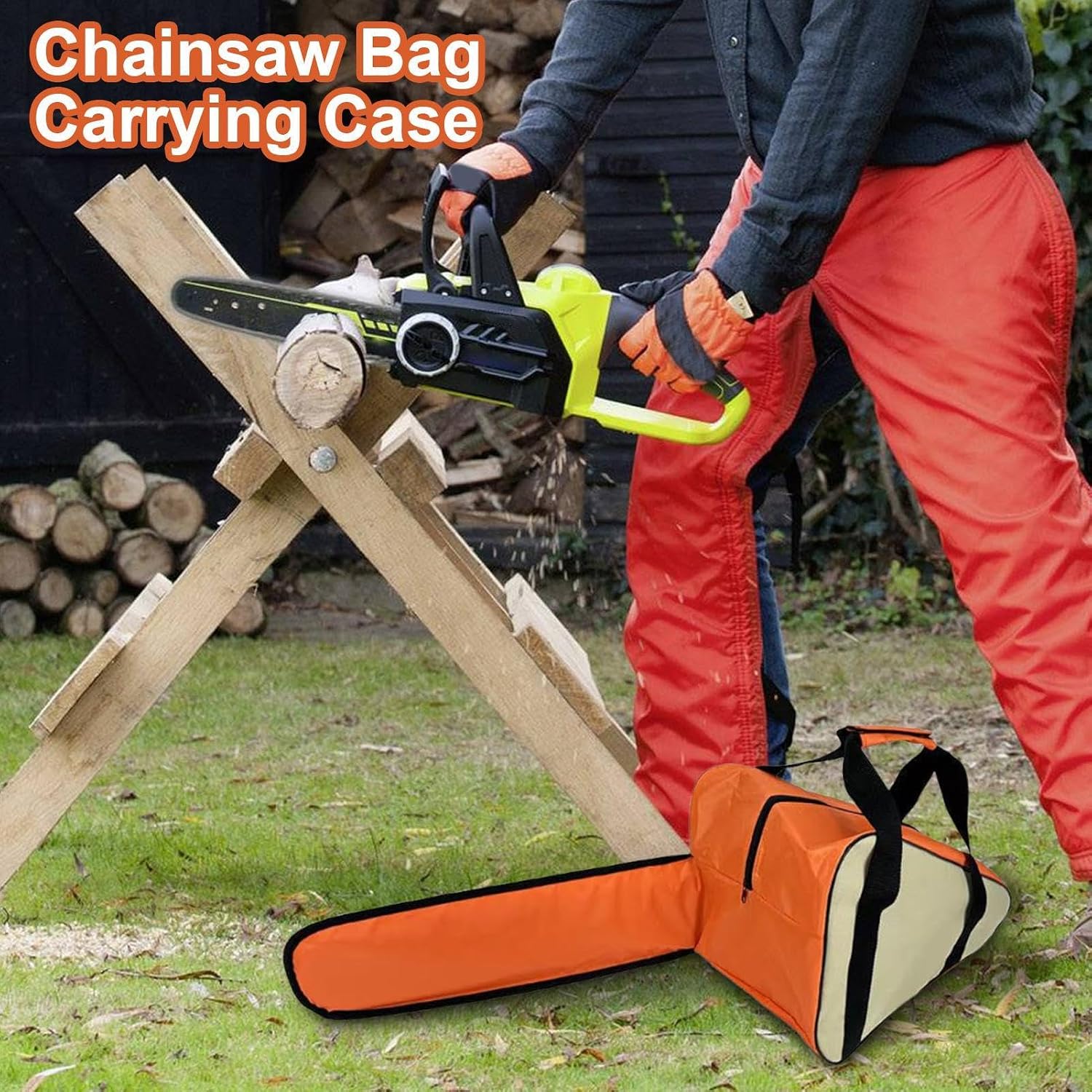 GENERIC Sac De Tronçonneuse, étui De Transport Portable, Porte-outils Multifonctionnel, Protection Forte, Tronçonneuse électrique, Rangement Pratique, Compact Idéal Pour Le Jardinage, L'élagage Et Les