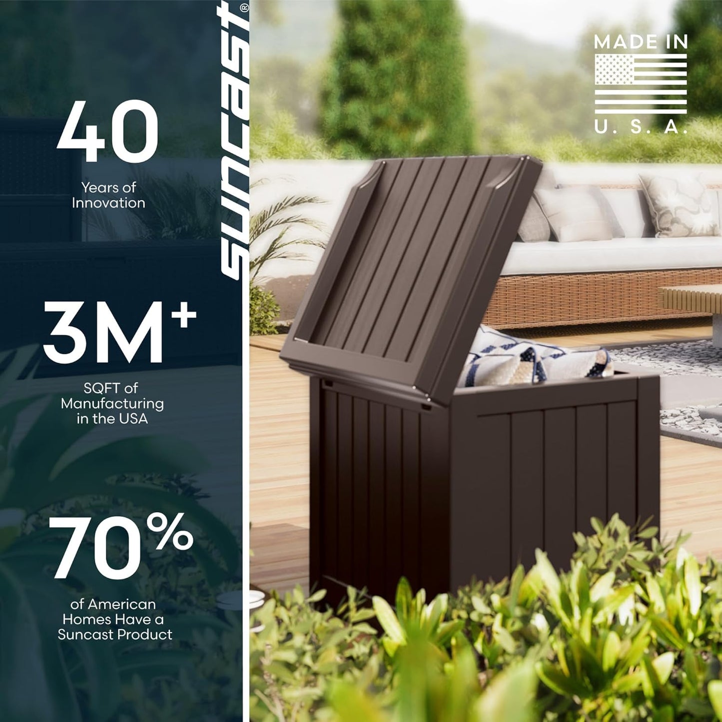  Suncast SSW600J Siège De Rangement 22 Gallon Deck Box