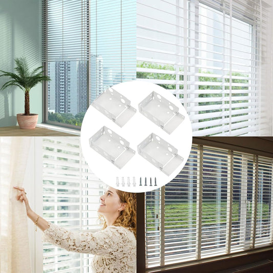  Supports De Traitements De Fenêtre Blancs, Matériel De Rideau De Fenêtre Pour Une Installation Facile Et Une Durabilité Stable, Supports De Coulissant 4 Pièces