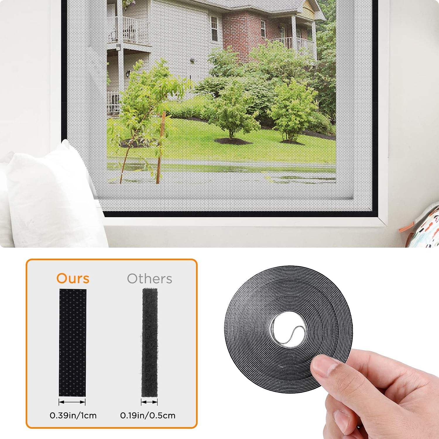 AiQInu Set Of 4 Universal Anti-Mosquito Window Insect Screen With Adhesive Tape - Fine Mesh - No Drilling Required