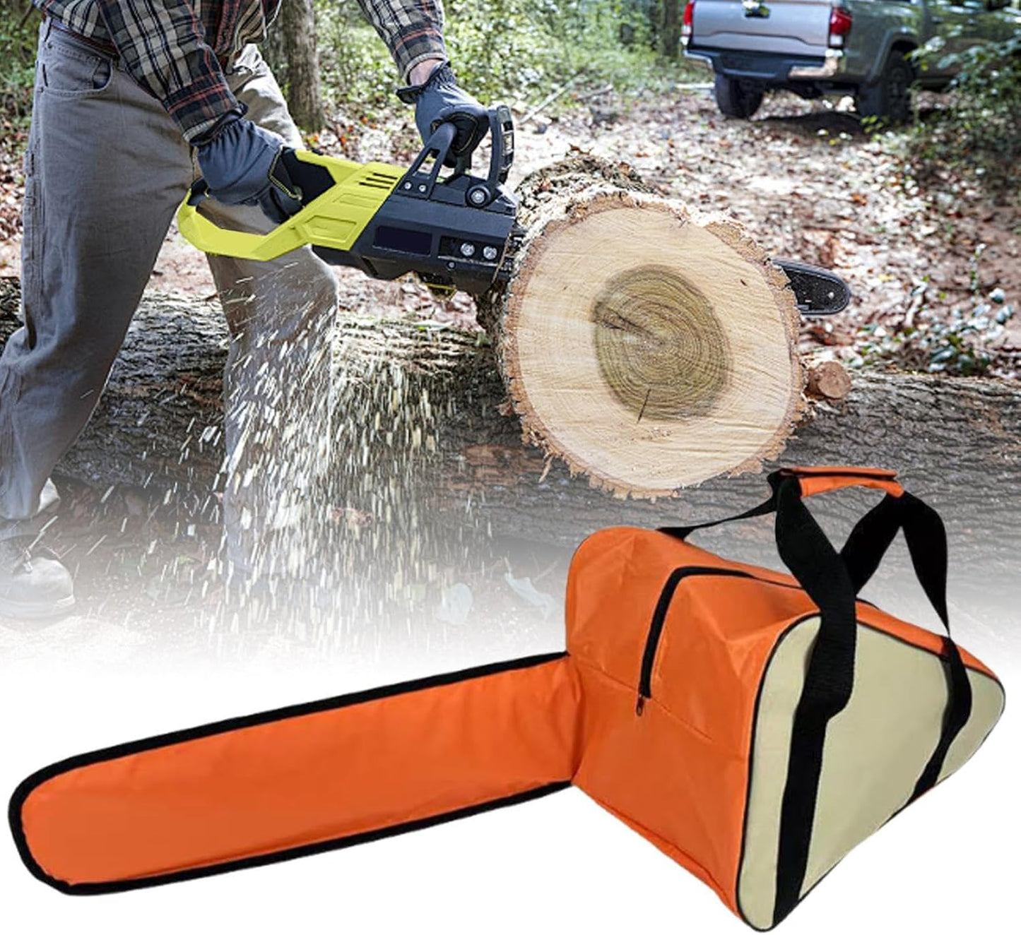  Sac De Rangement Pour Tronçonneuse, étui De Transport Pour Tronçonneuse, Porte-outils électriques, Nylon Oxford Robuste, Poignée Portable, Utilisation à La Maison Et Au Jardin, 60 X 23 X 41 Cm, Orange