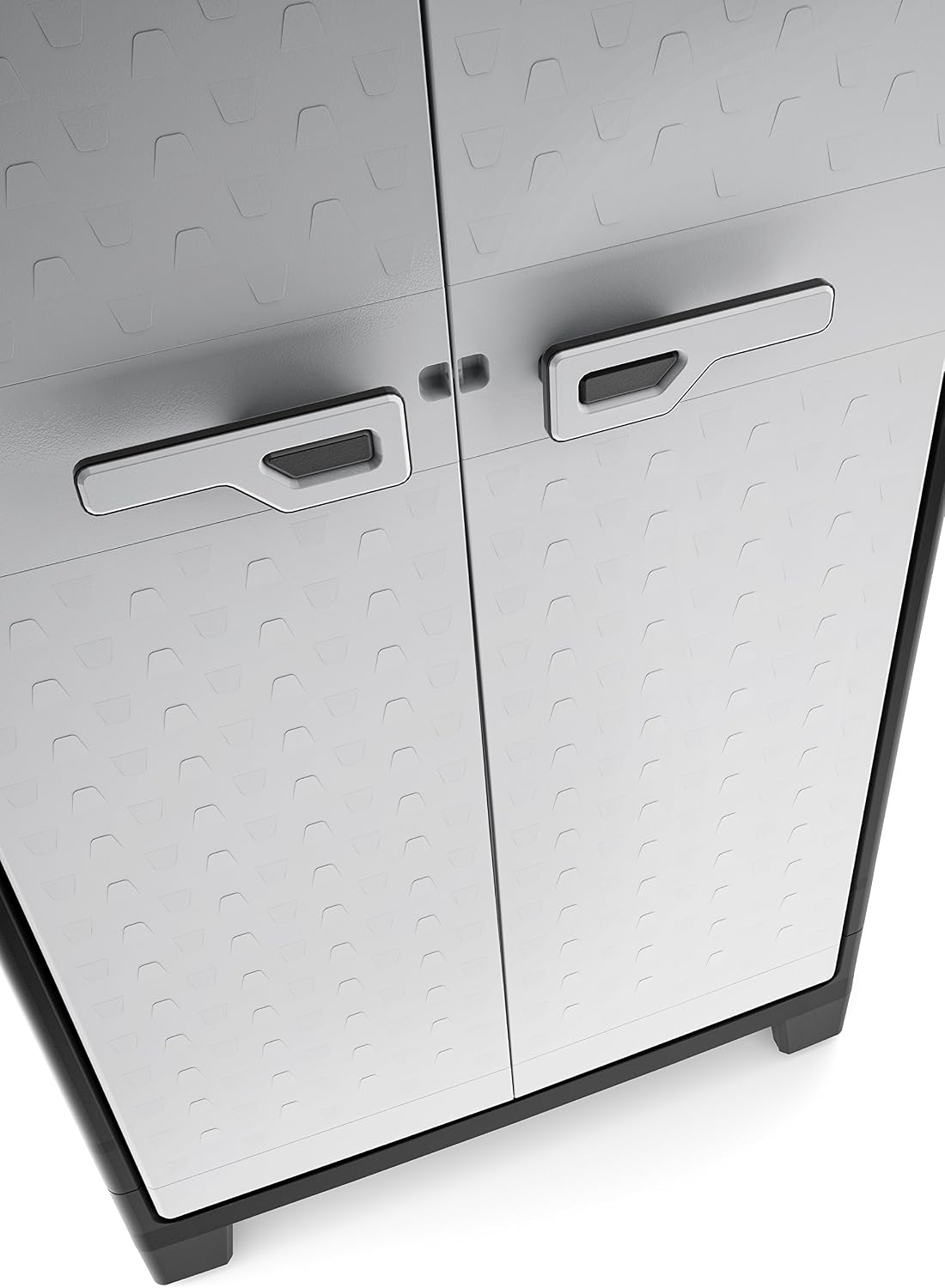  Keter Armoire Haute Titan - Armoire De Rangement En Résine - Étagères Modulables, Pieds Réglables, Charnières Métalliques - Cuisine, Garage, Atelier, Placard - 80 X 44 X 182cm - Noir/Gris