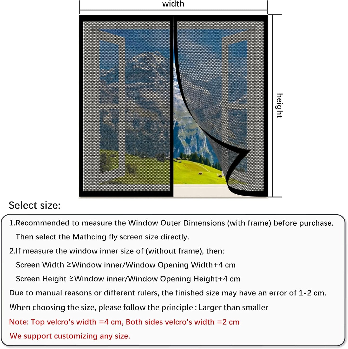  Mosquito Nets For Windows, 65 X 126 Cm, Made To Measure To Prevent Insects From Entering For Windows Doors, Black