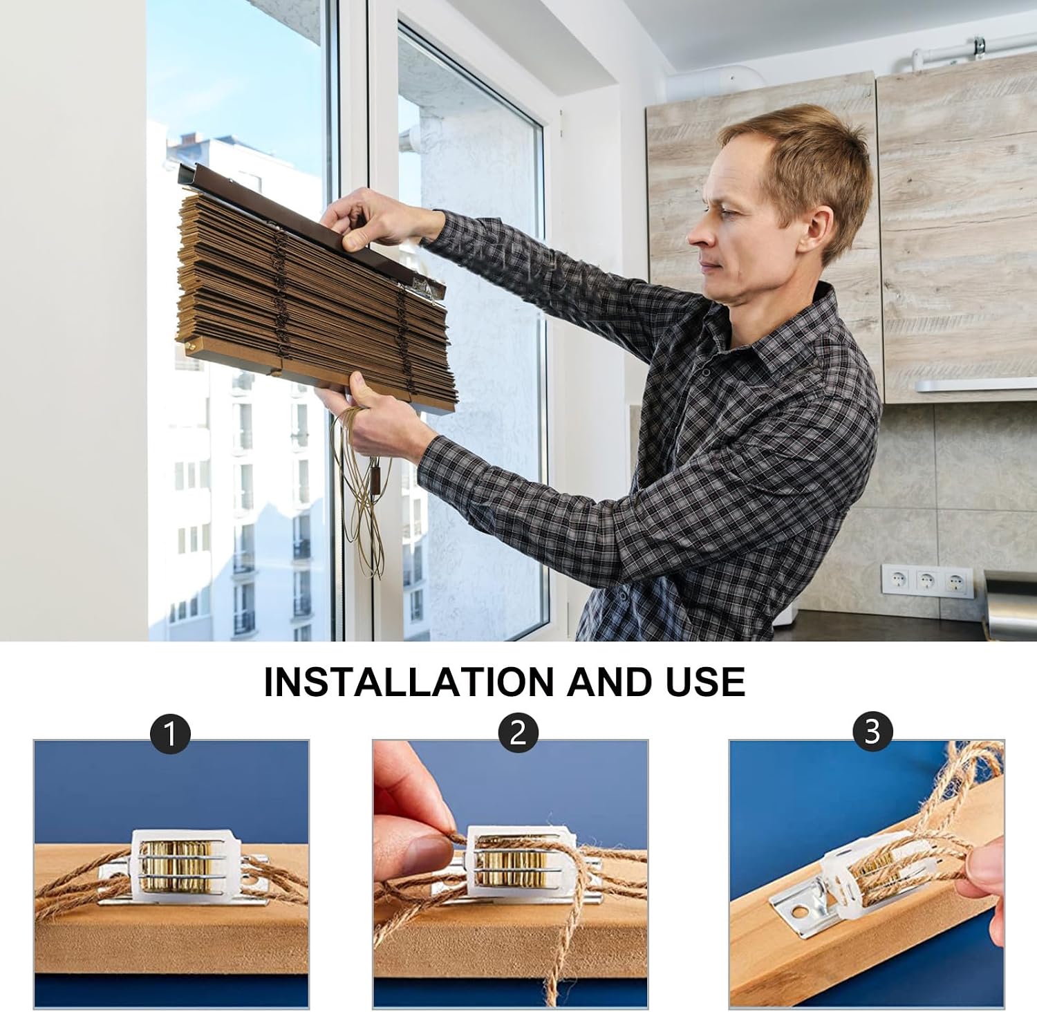  Artibetter Lot De 4 Verrous Pratiques Pour Cordon De Rideaux Romains En Fer Et Plastique, Verrouillage Délicat Pour Stores Bambou, Pour Fenêtres Et Placards