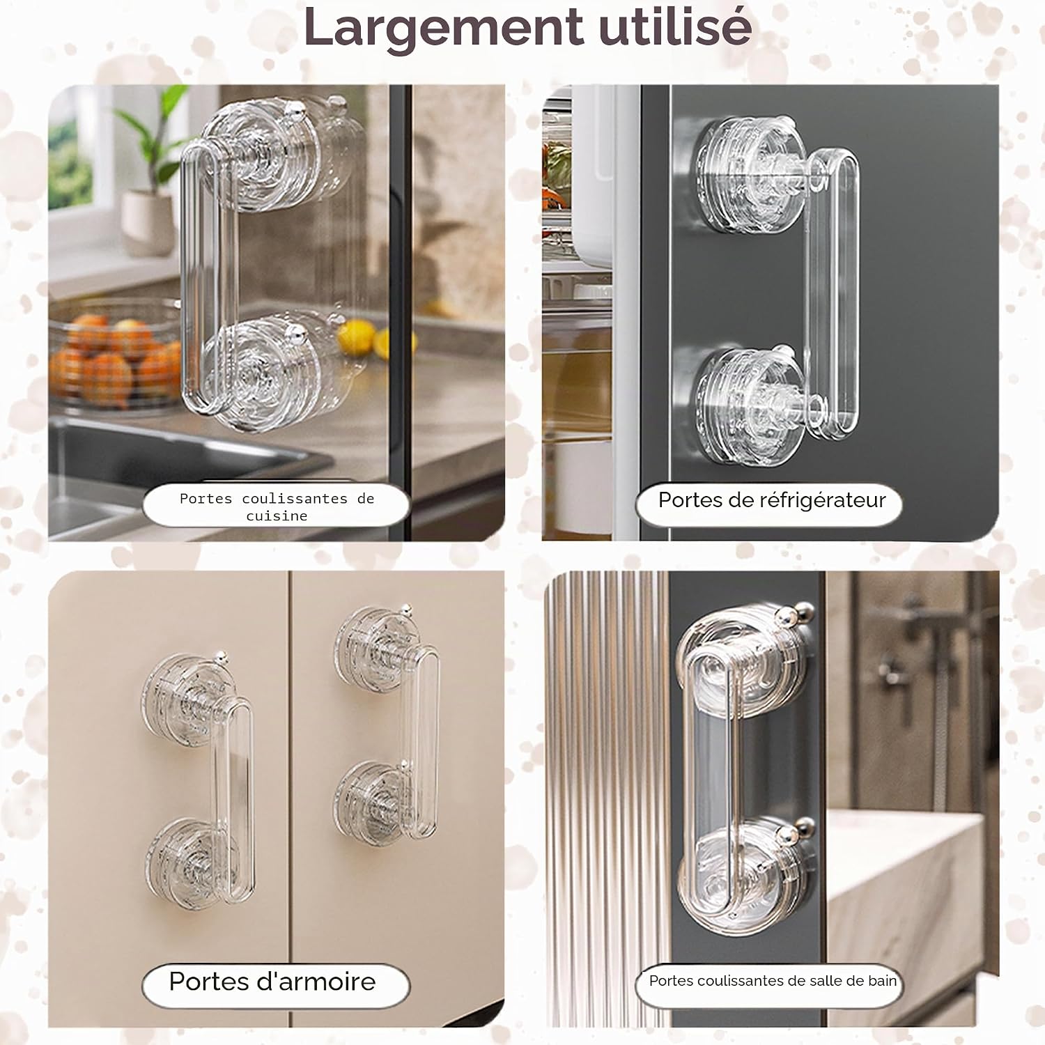  KAFENDA Nouvelle Poignée De Ventouse Puissante, Poignée De Porte Et De Fenêtre En Verre, Armoire, Poignée Auxiliaire De Meubles, Installation Sans Perçage, Amovible