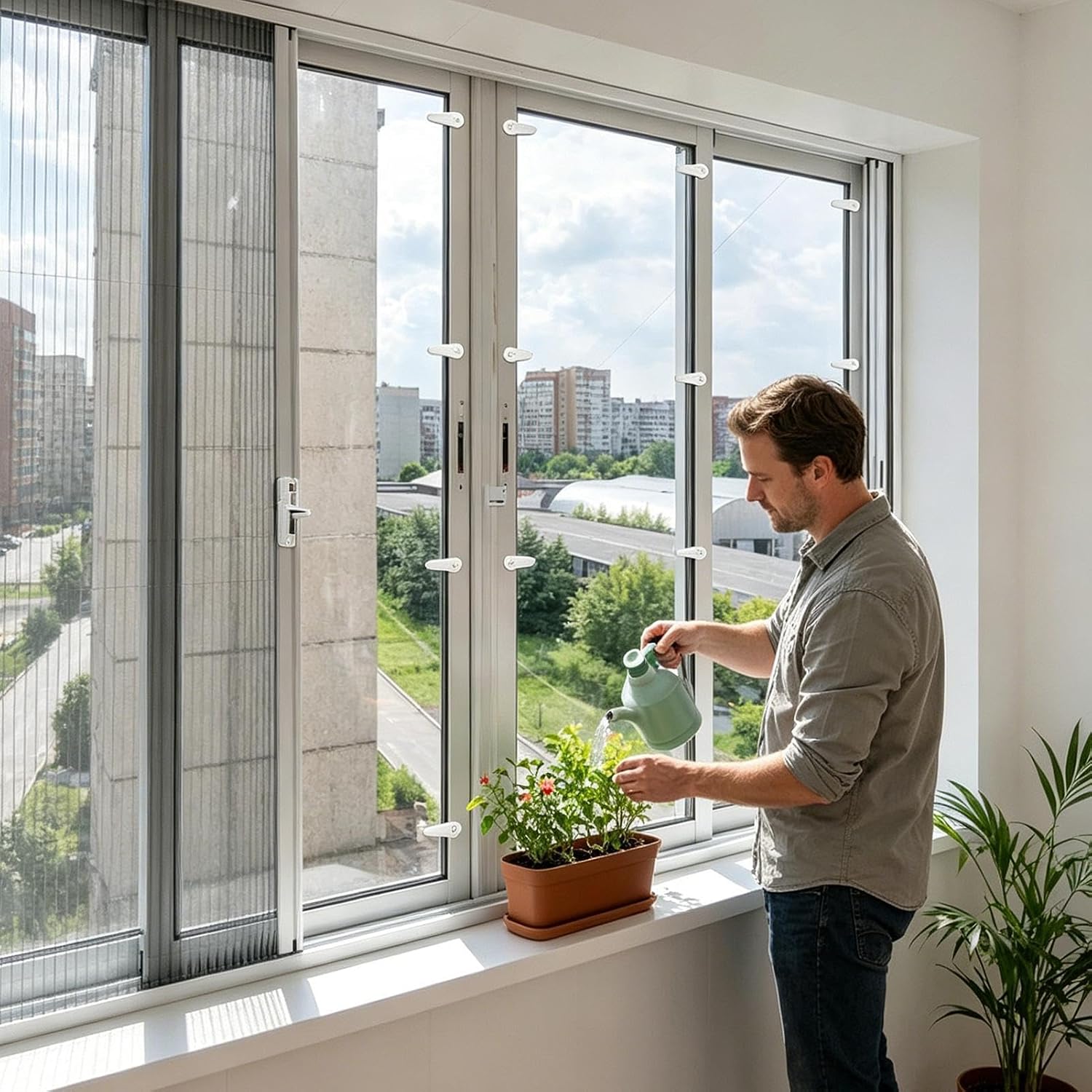  Clips De Fixation Pour Moustiquaire,Lot De Quincaillerie De Avec Visserie - Clips Maintien Pour Fenêtre Anti-Tempête - Pour Maison Appartement Dortoir Salon Chambre Bureau Cuisine Salle De Bain