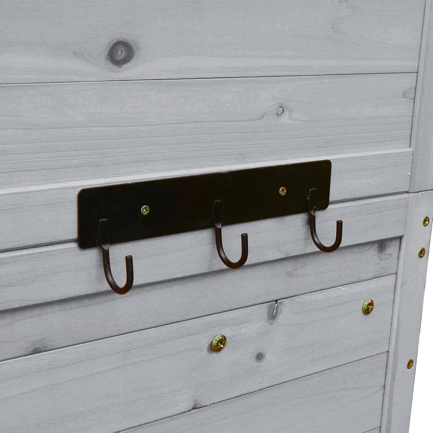  Relaxdays Armoire De Jardin, Bois, Toit étanche, 3 étagères, Table Pliante, H X L X P 180,5×75×50 Cm, Gris