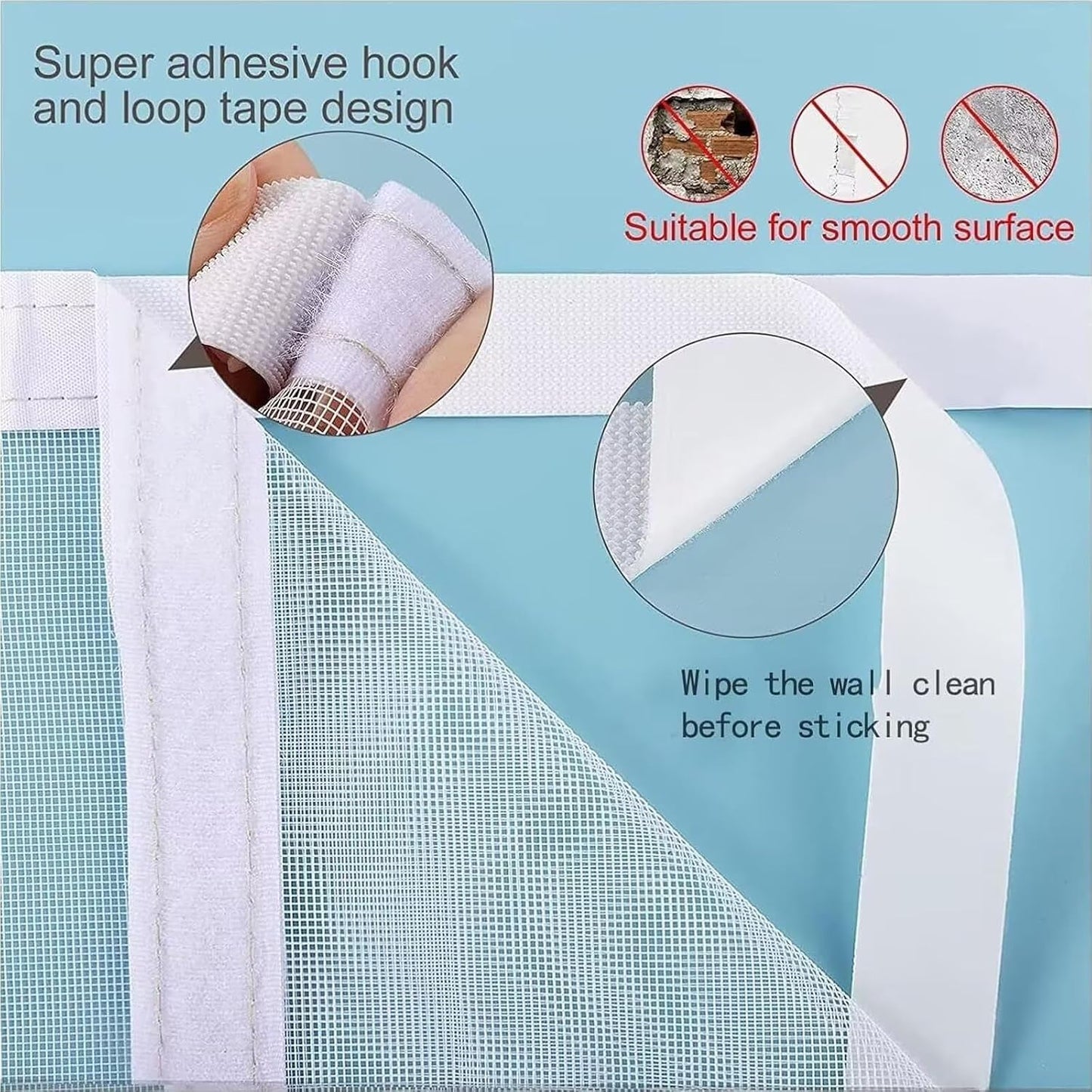  Moustiquaire Fenêtre 60x100cm – DIY, Ajustable & Découpable, Sans Perçage Bande Auto-agrippante, Blanc